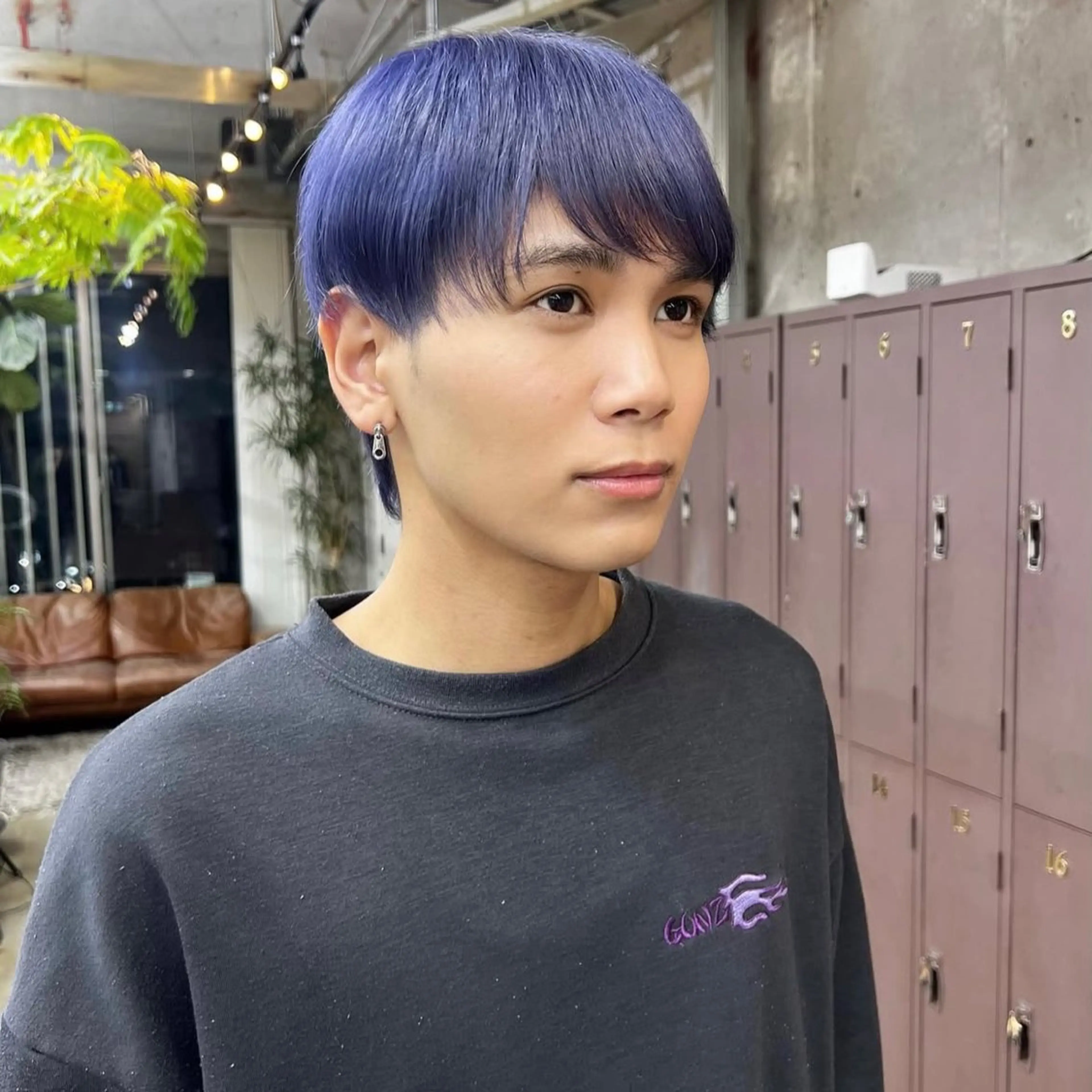 カラー メンズ ブルーカラー ブルーラベンダー ラベンダーカラー カット ヘアカラー 韓国ヘア /男女☘️ 細江 美紅のヘアスタイル