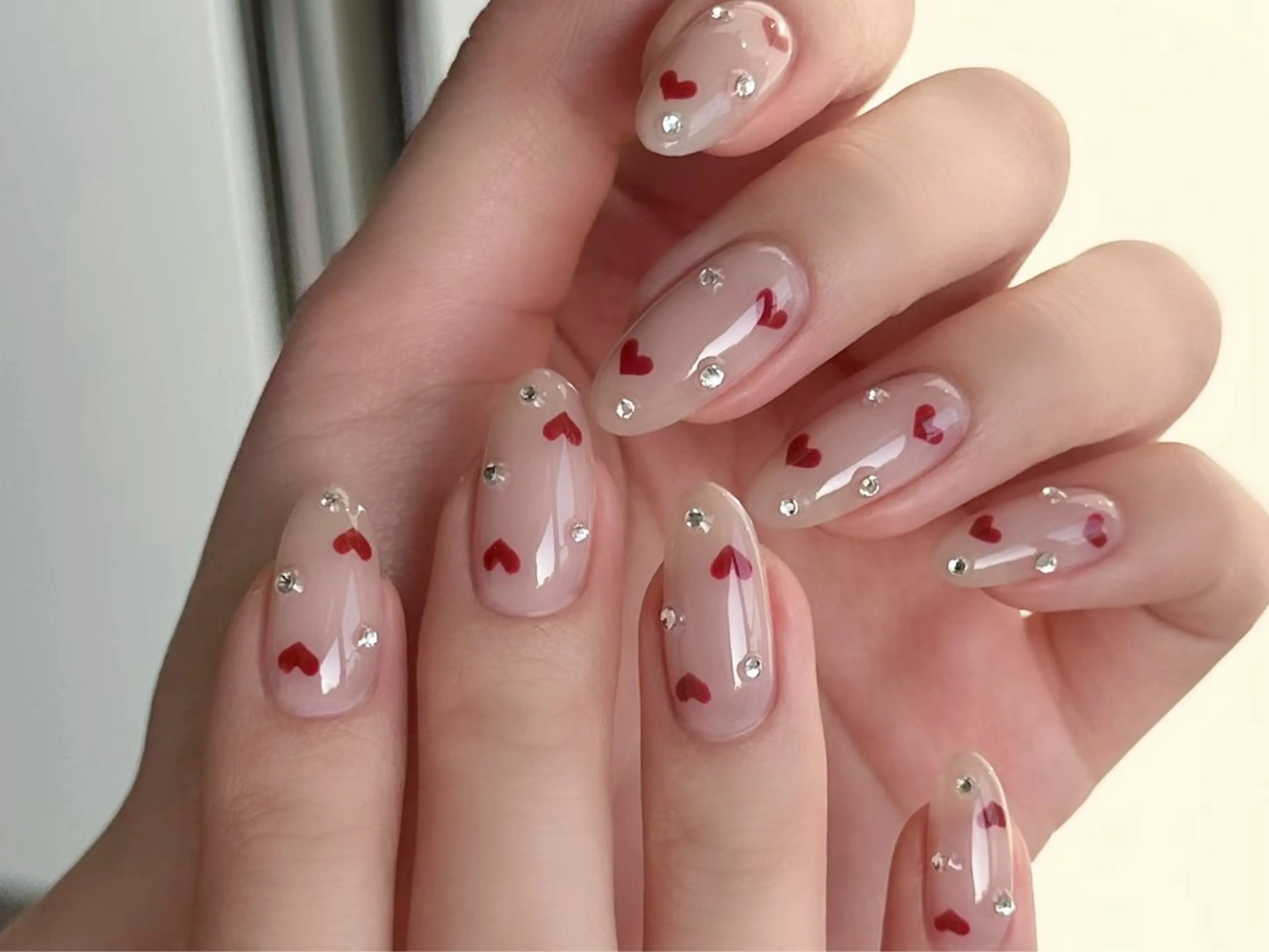 ネイル オーロラネイル 長さ出し フレンチネイル ジェルネイル ガラスフレンチ Rela・S NAILのネイルデザイン
