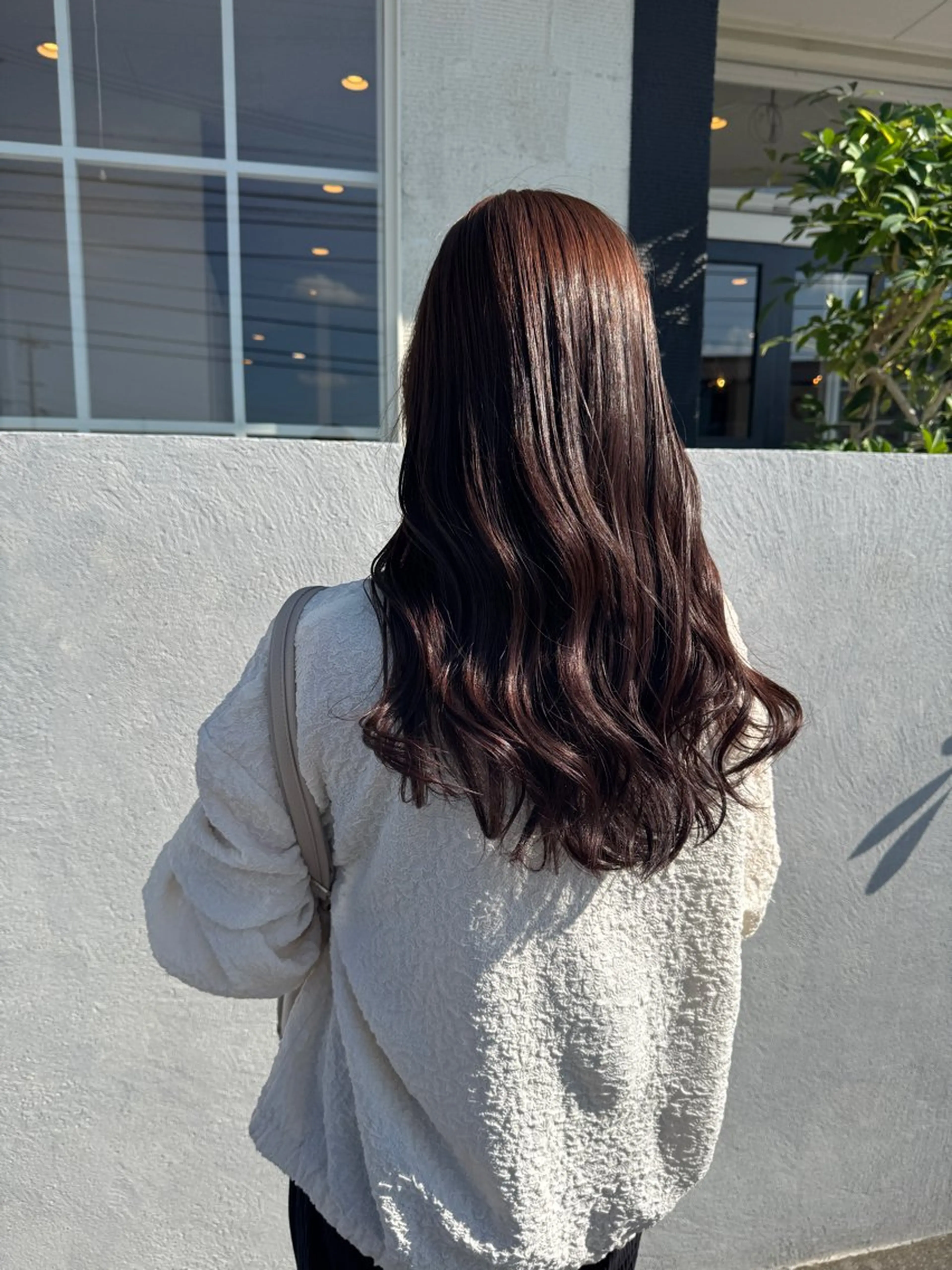 セミロング カラー ブラウンカラー ピンクカラー ピンクブラウン 仲野 亜由美のヘアスタイル