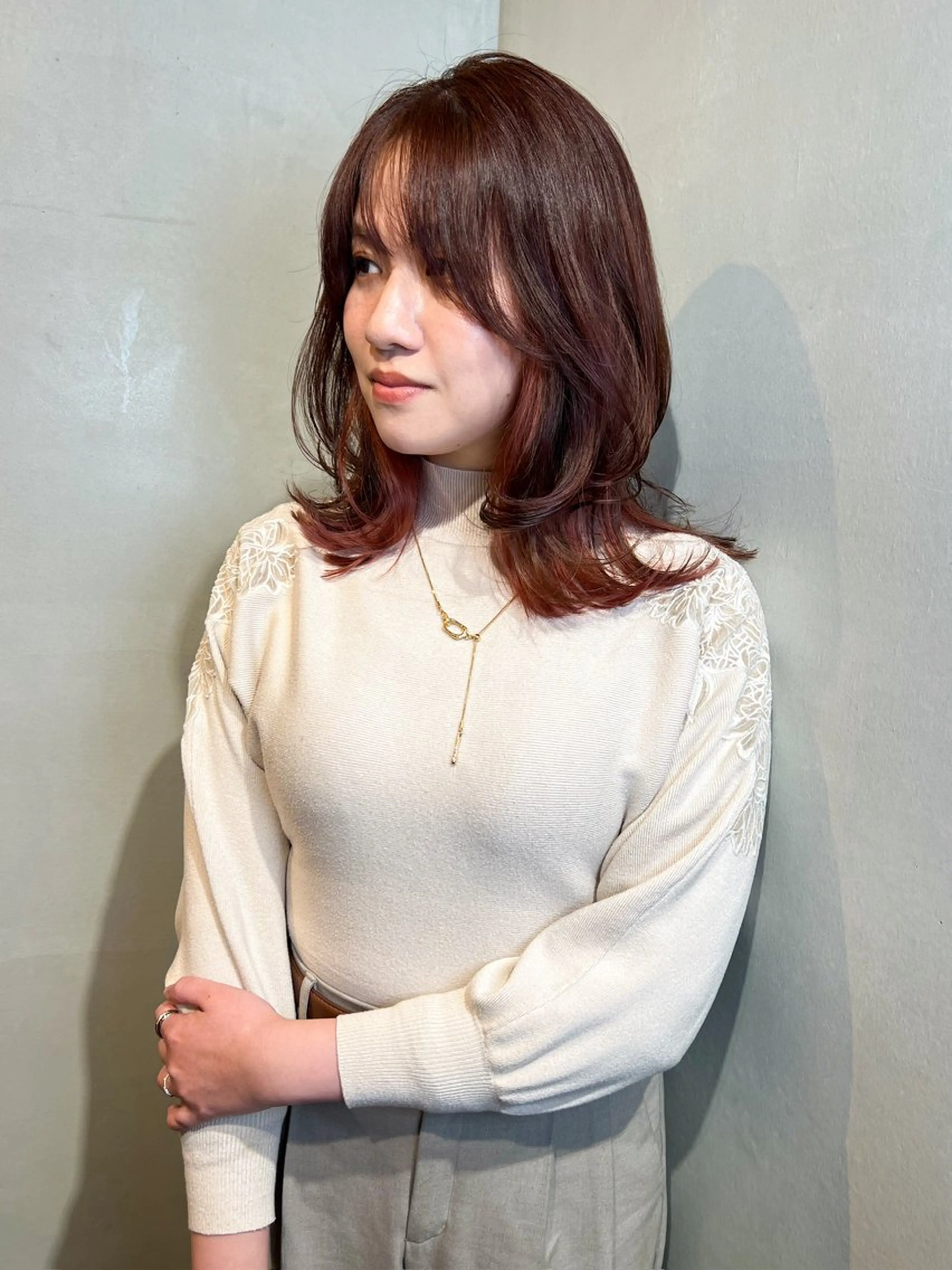 ミディアム カラー ヘアカラー Aya/四条烏丸/ インナーカラーのヘアスタイル