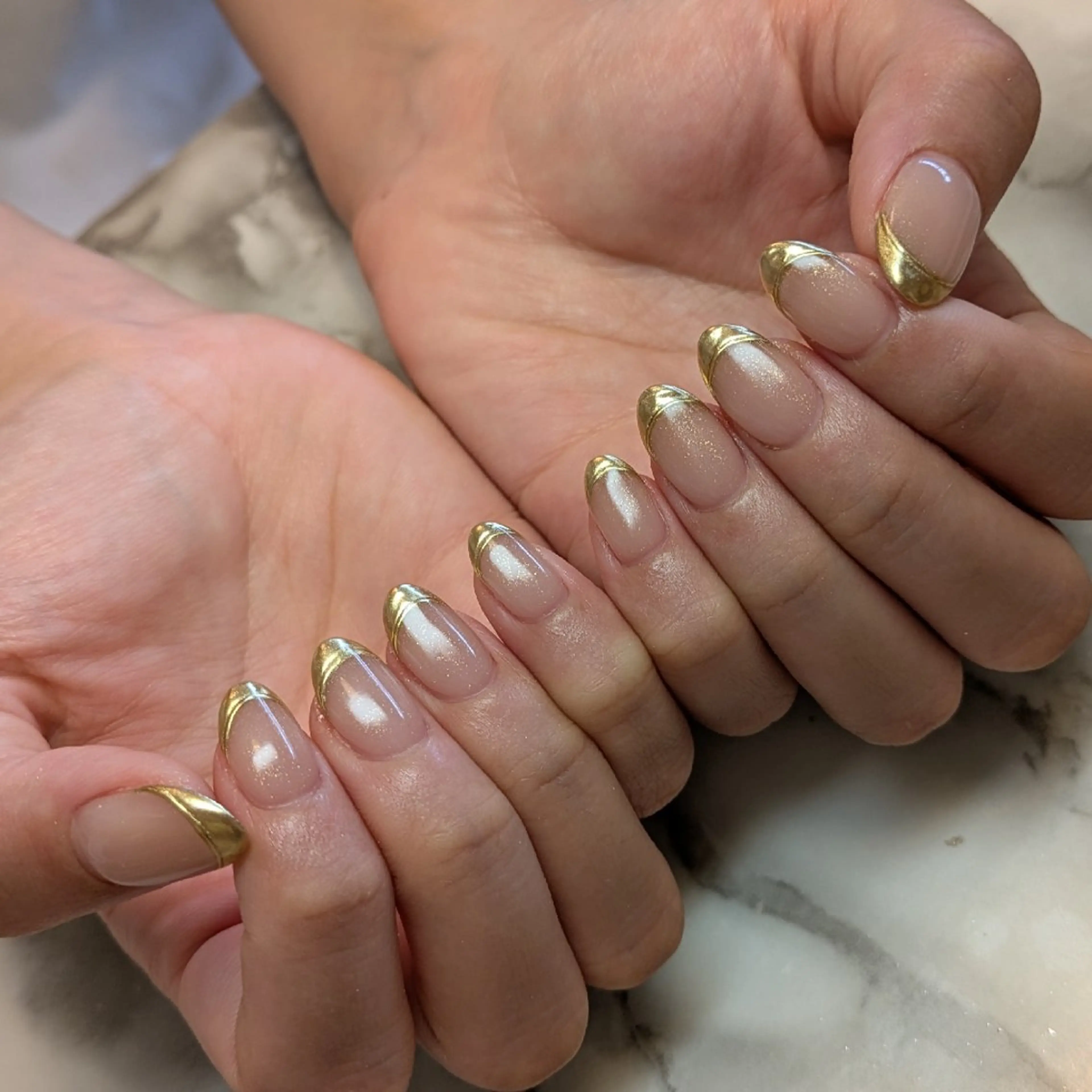 ネイル フレンチネイル ミラーネイル ジェヌインネイル 河内のネイルデザイン