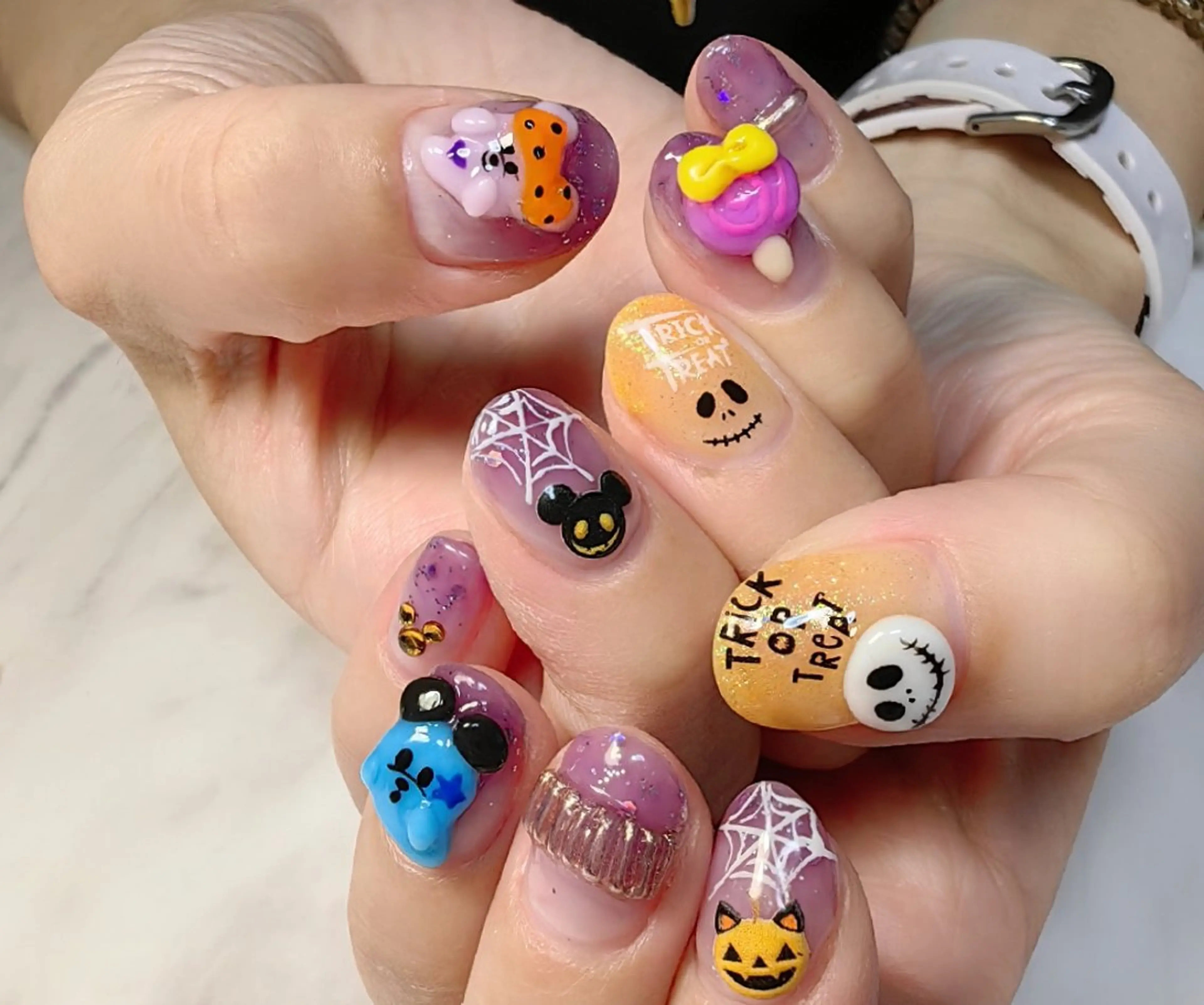 ネイル ハロウィン 持ち込み ハンドネイル reve あやののネイルデザイン