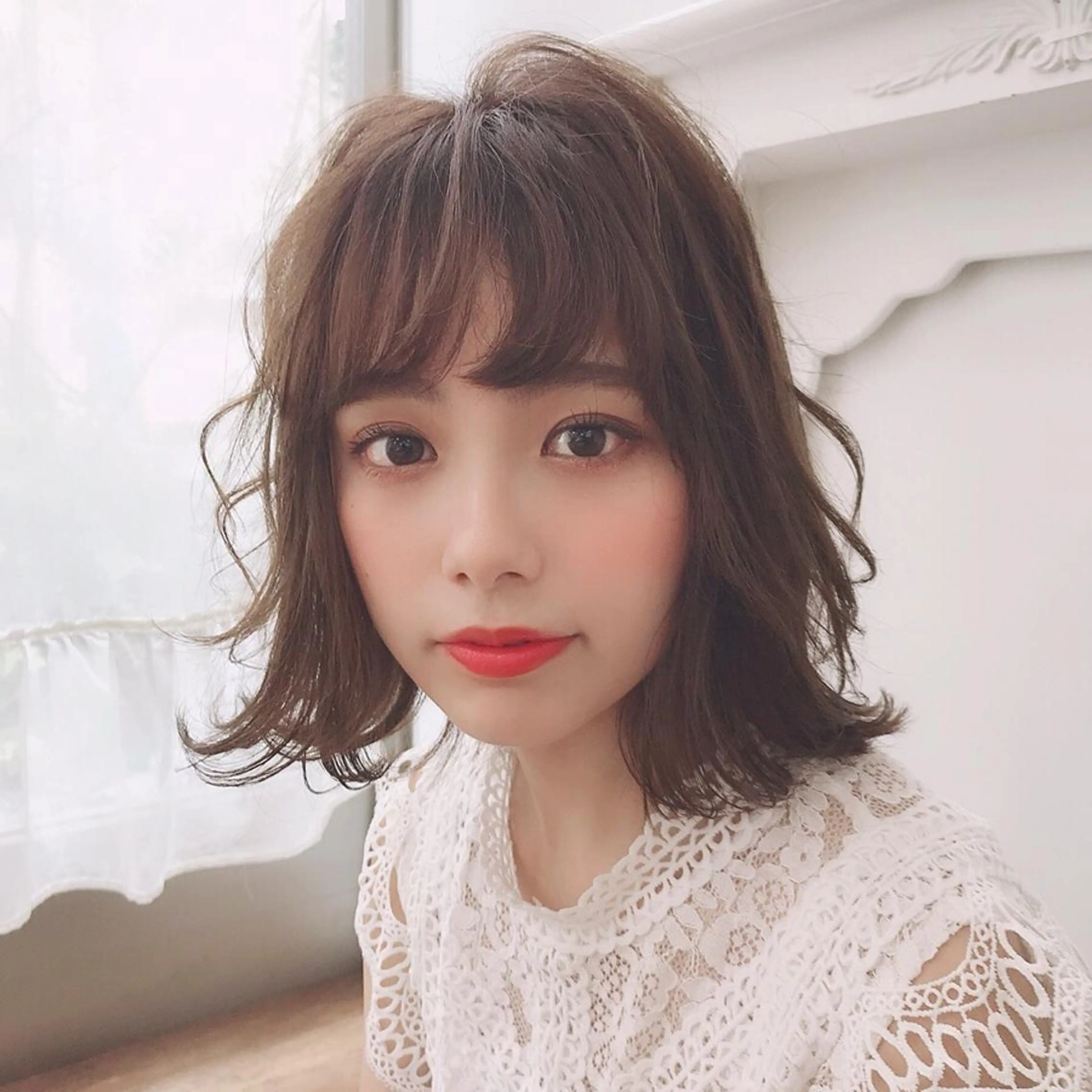 ミディアム 艶カラー/フェイス レイヤー/たむのヘアスタイル