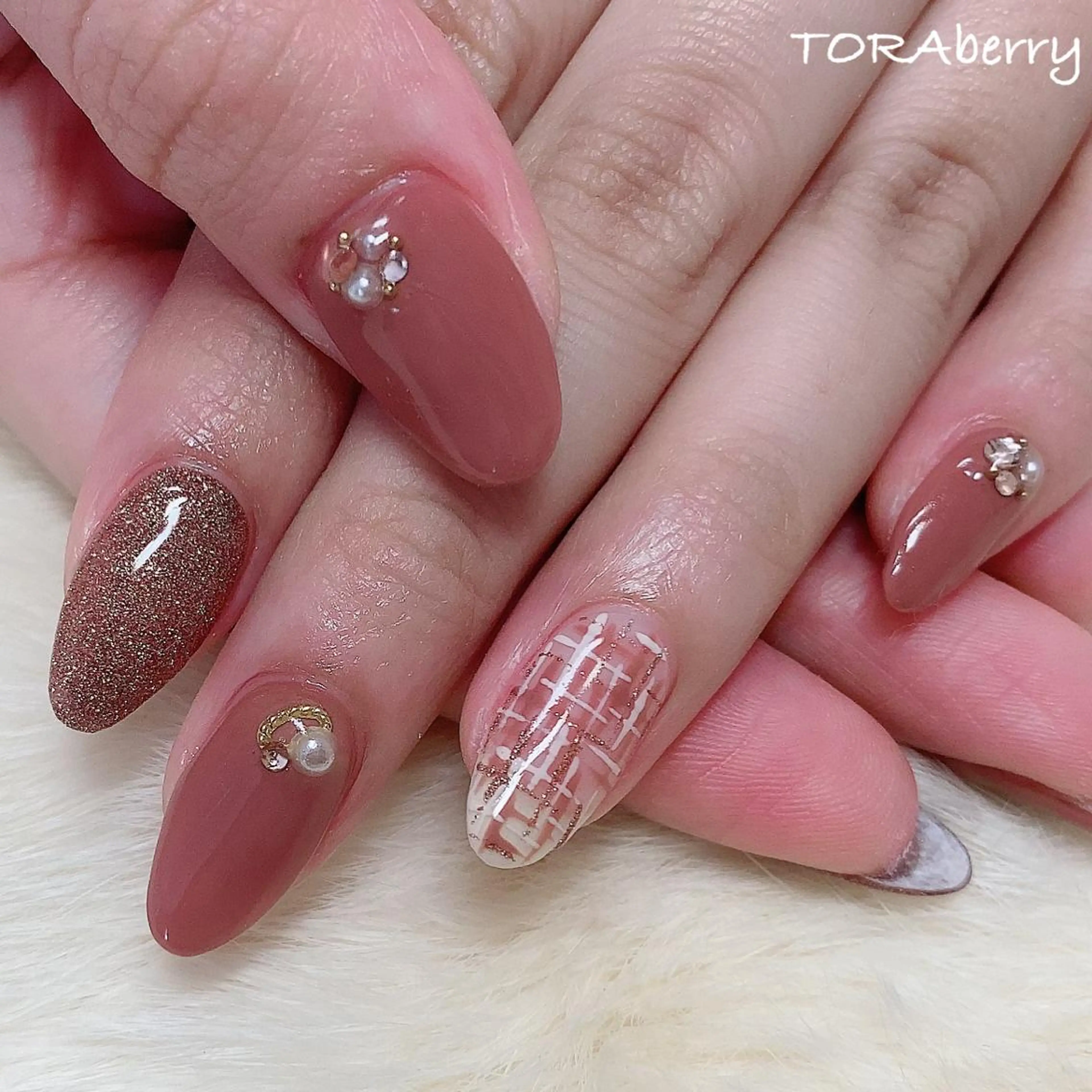 ネイル ツイードネイル ハンドネイル ネイリスト なつみのネイルデザイン