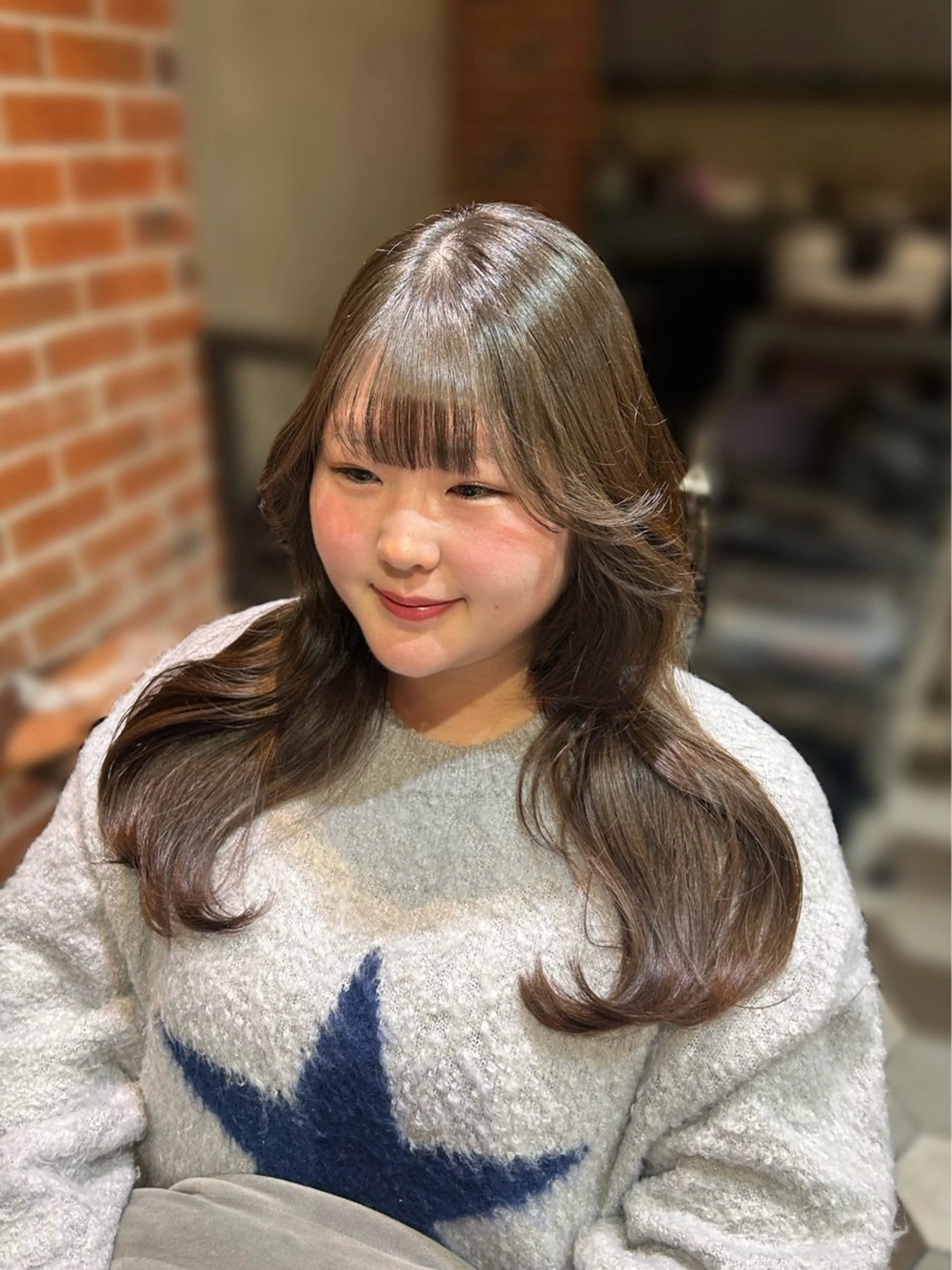 ロング カット トリートメント ninaアイドル前髪 ×透明感🎀のヘアスタイル