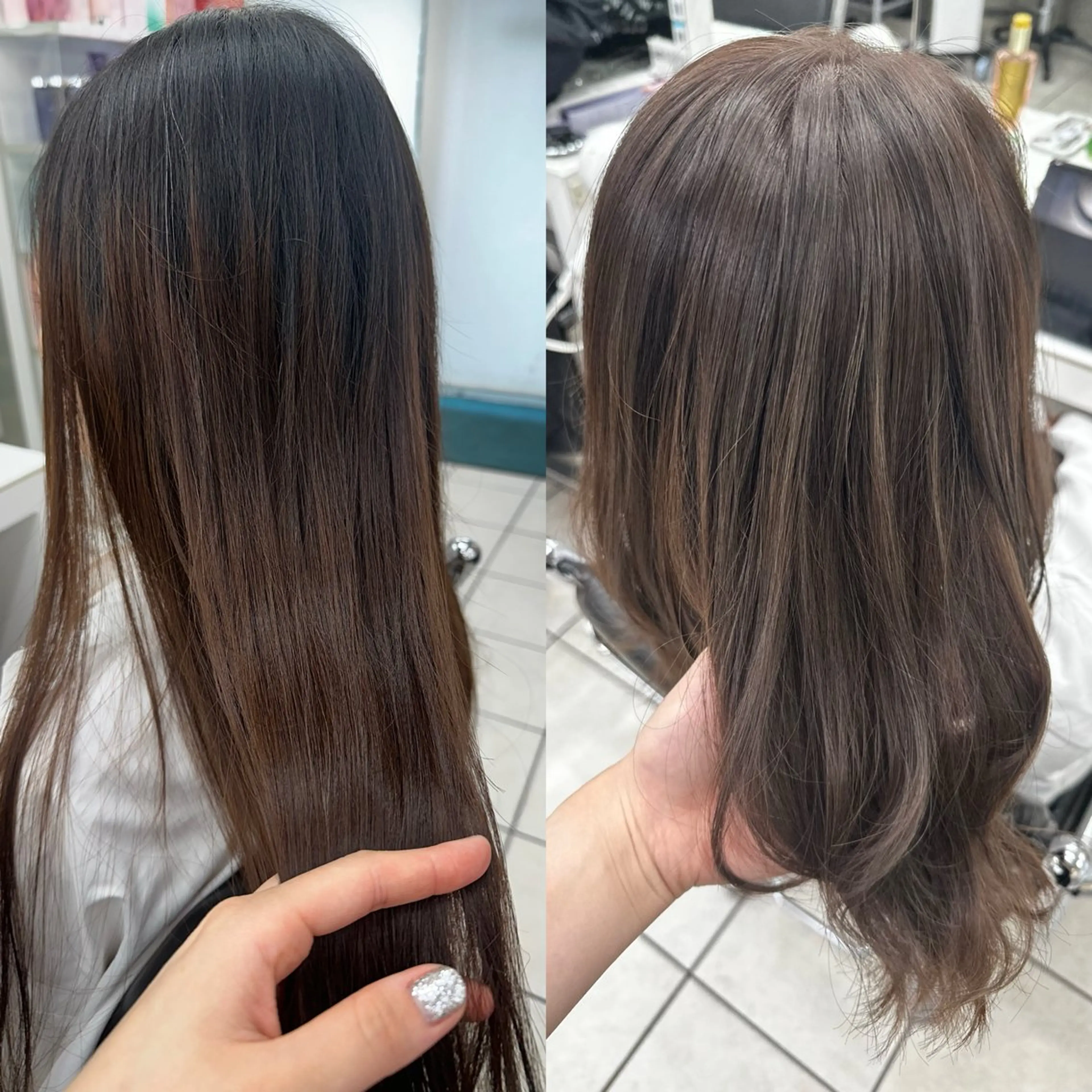 ミディアム カラー 星野 菜月のヘアスタイル