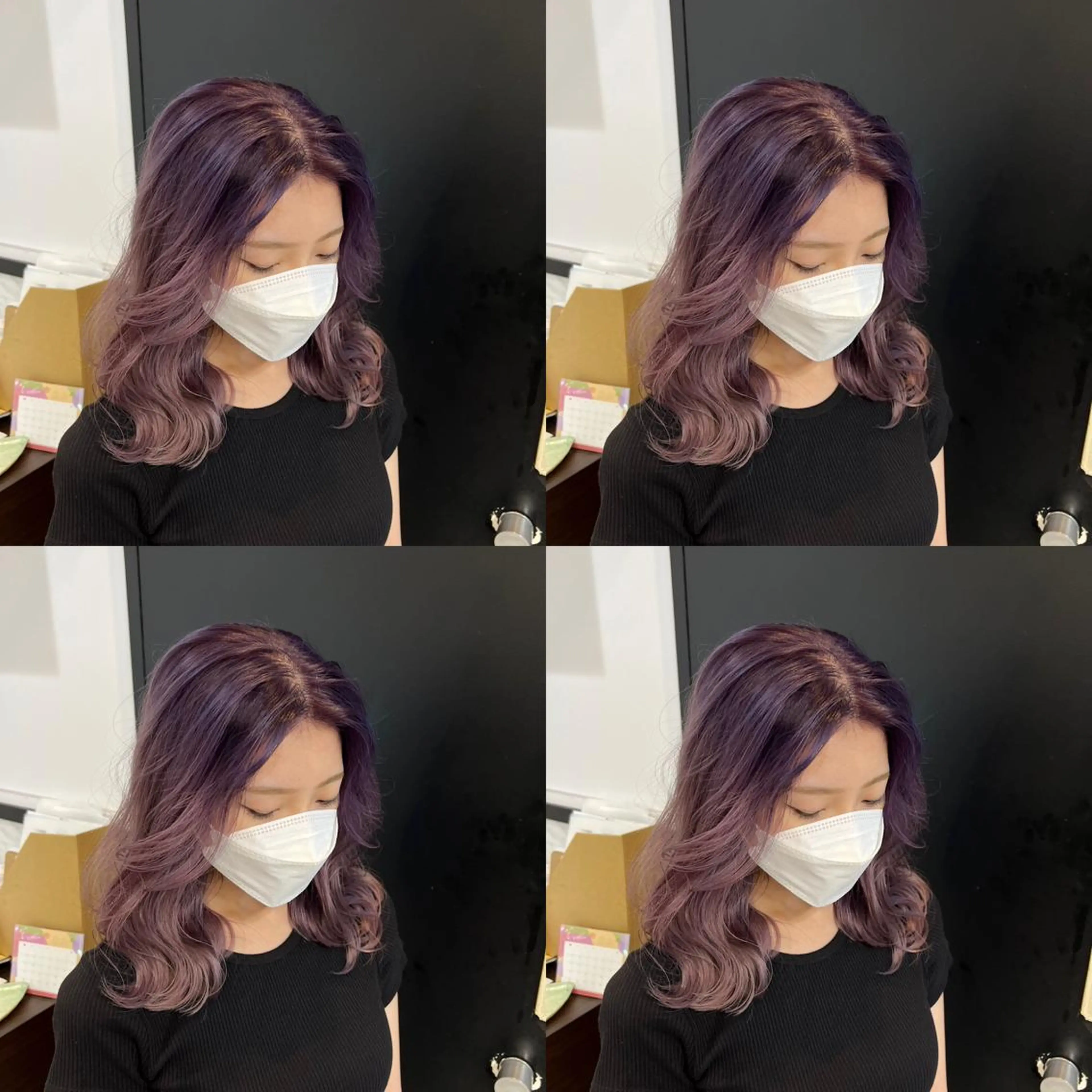 ミディアム カラー グラデーションカラー ラベンダーカラー ✨縮毛矯正✖︎顔周り レイヤー✨ナカムラのヘアスタイル