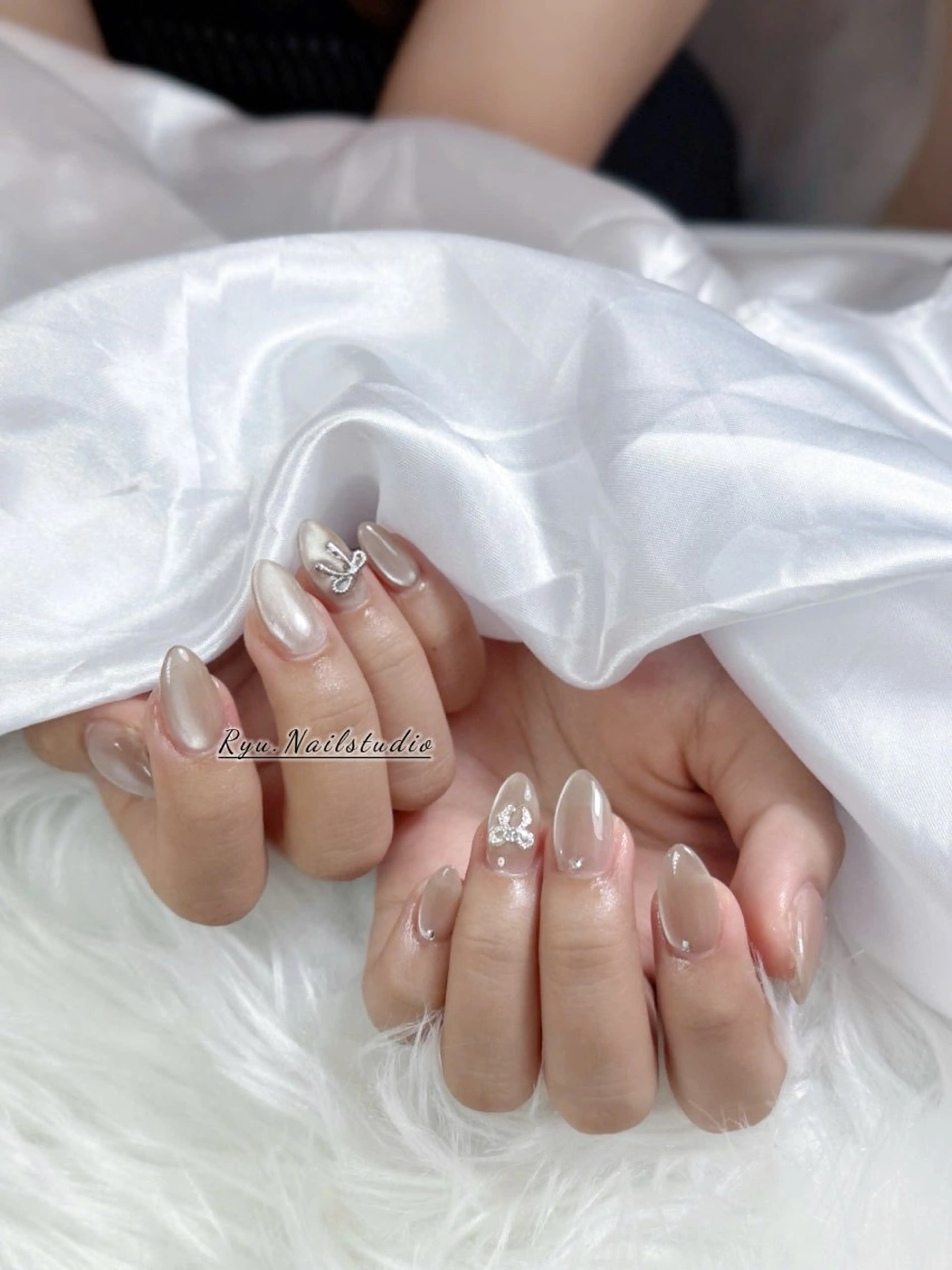 ネイル アートネイル フラワーネイル フレンチネイル ジェルネイル グラデーション ハンドネイル Ryu Nail NekoChanのネイルデザイン