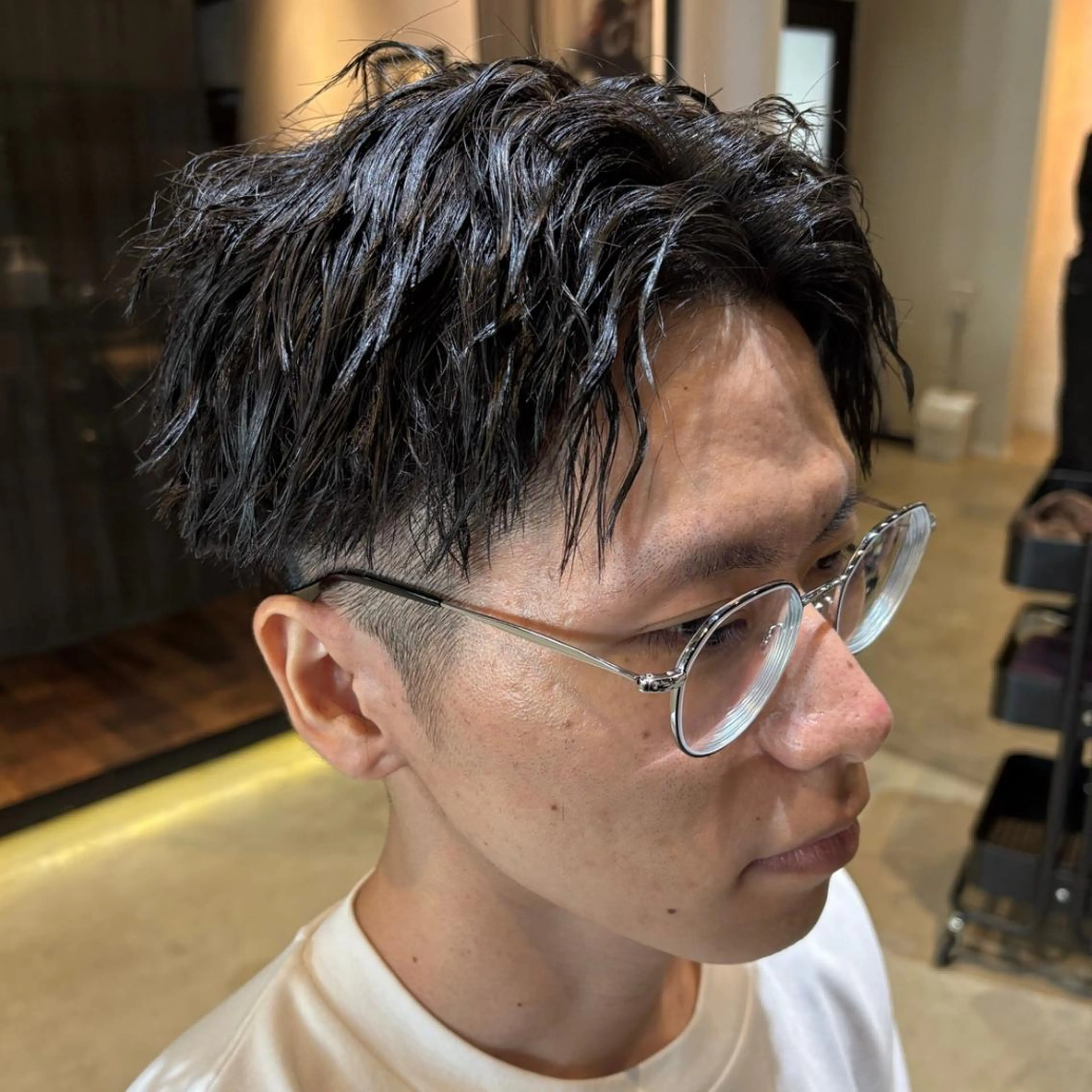 ショート カット パーマ ONE.STOP. LABO/メンズのヘアスタイル