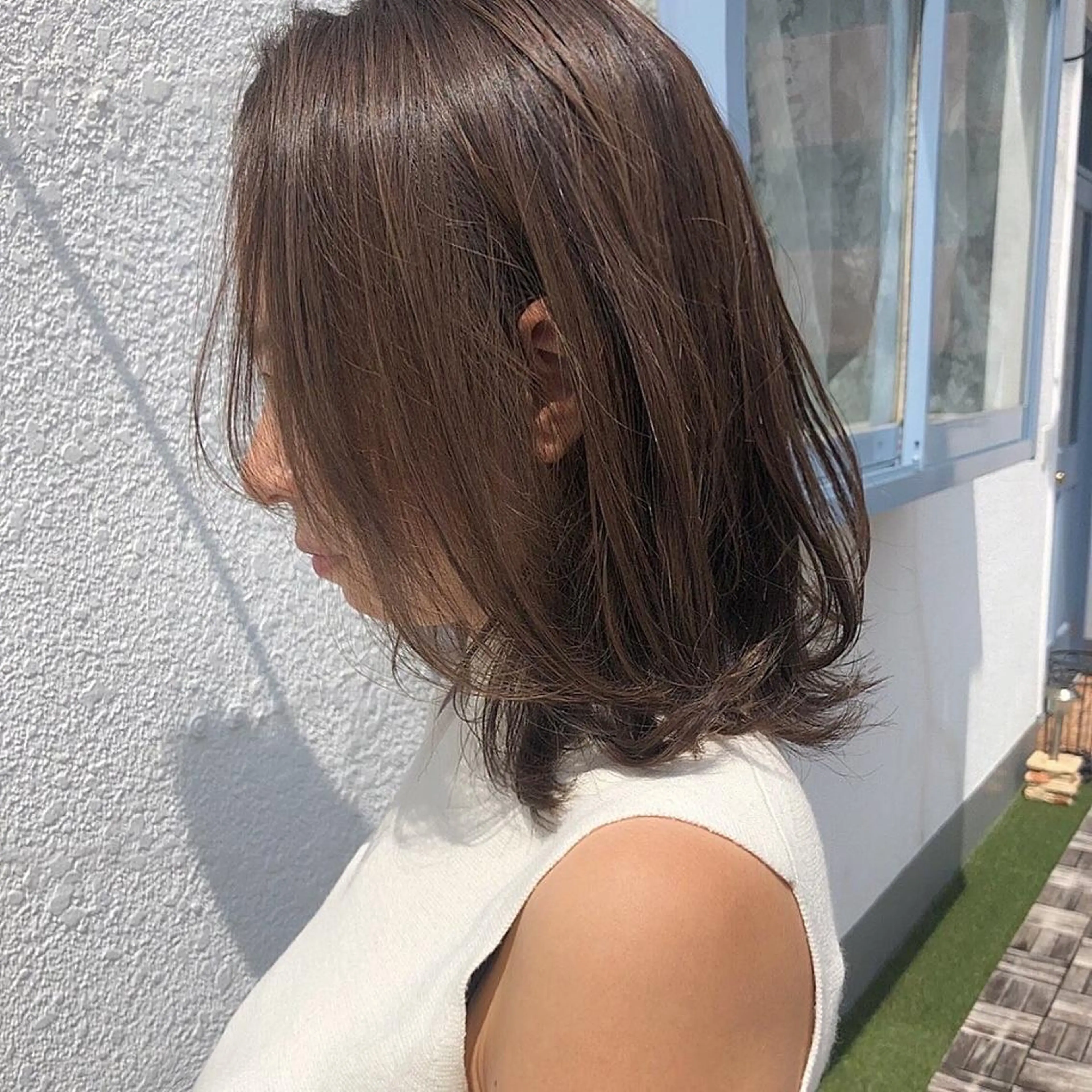ミディアム カット ヘアカラー トリートメント peige 斉藤✨大人ヘアー✨のヘアスタイル