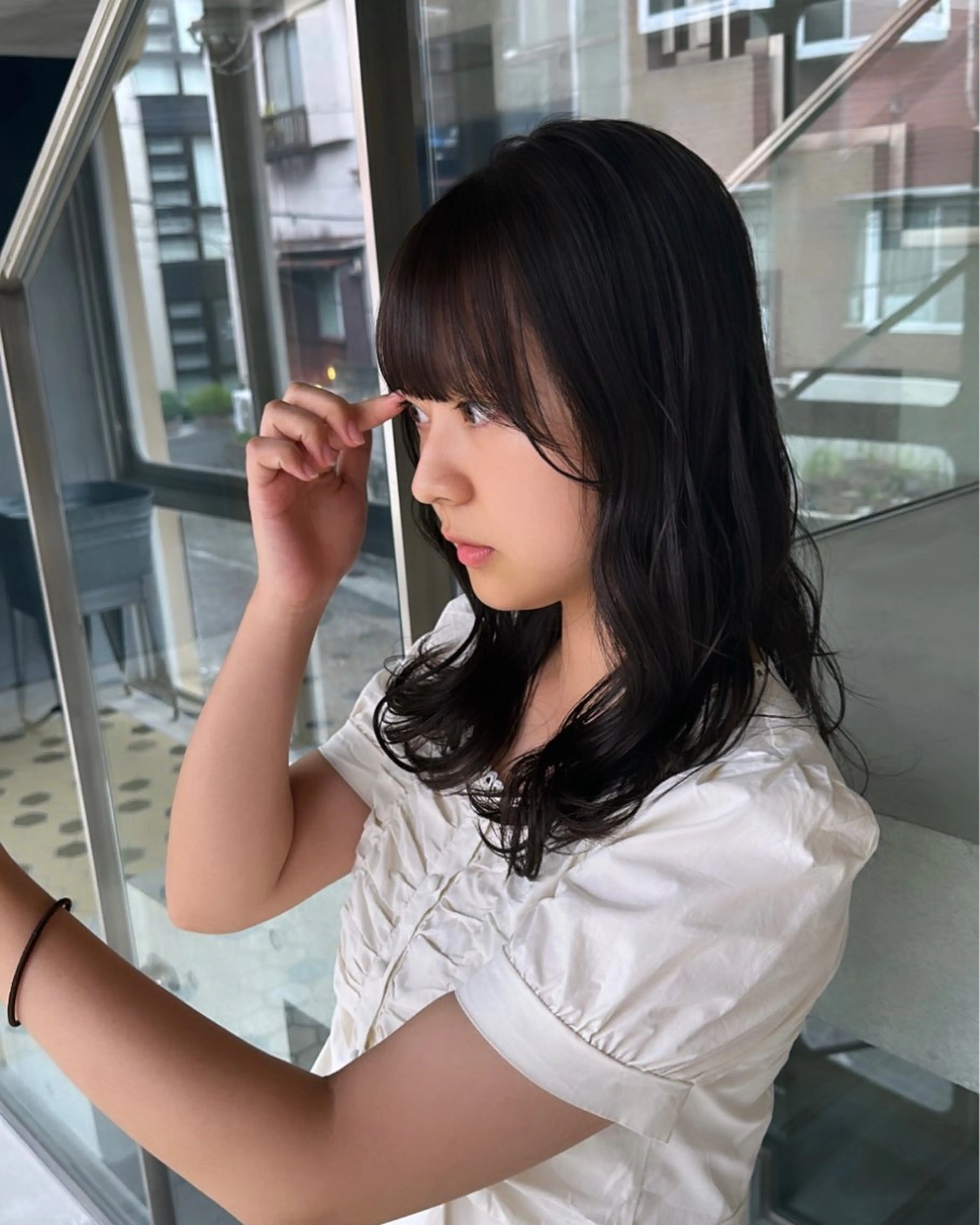 セミロング カラー ヘアアレンジ カット ヘアセット ササキカズマ〻透明感 〻色落ち〻赤み消しのヘアスタイル