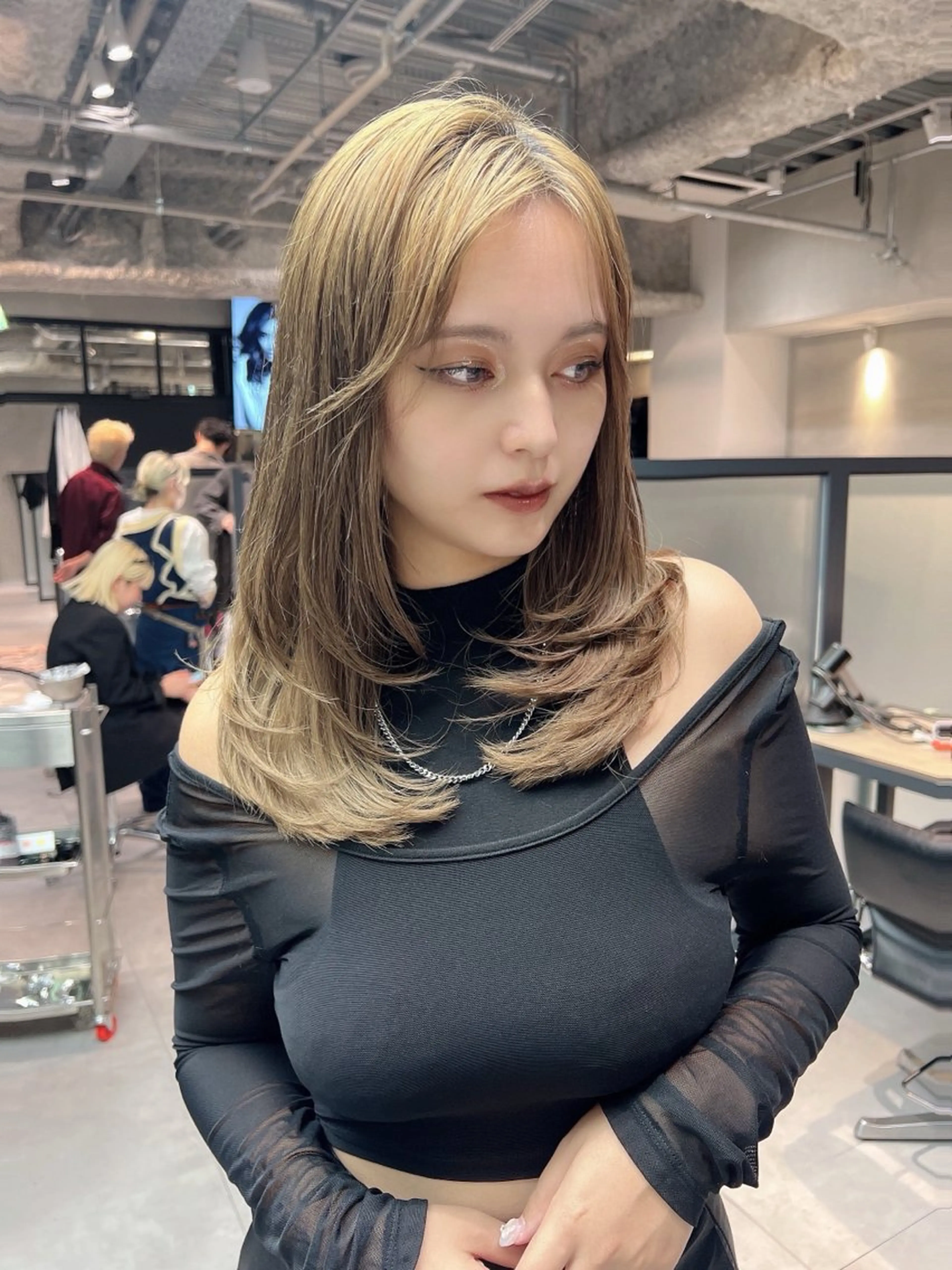 セミロング 銀座/韓国/ワンホン 🤍艶髪🖤nahoのヘアスタイル