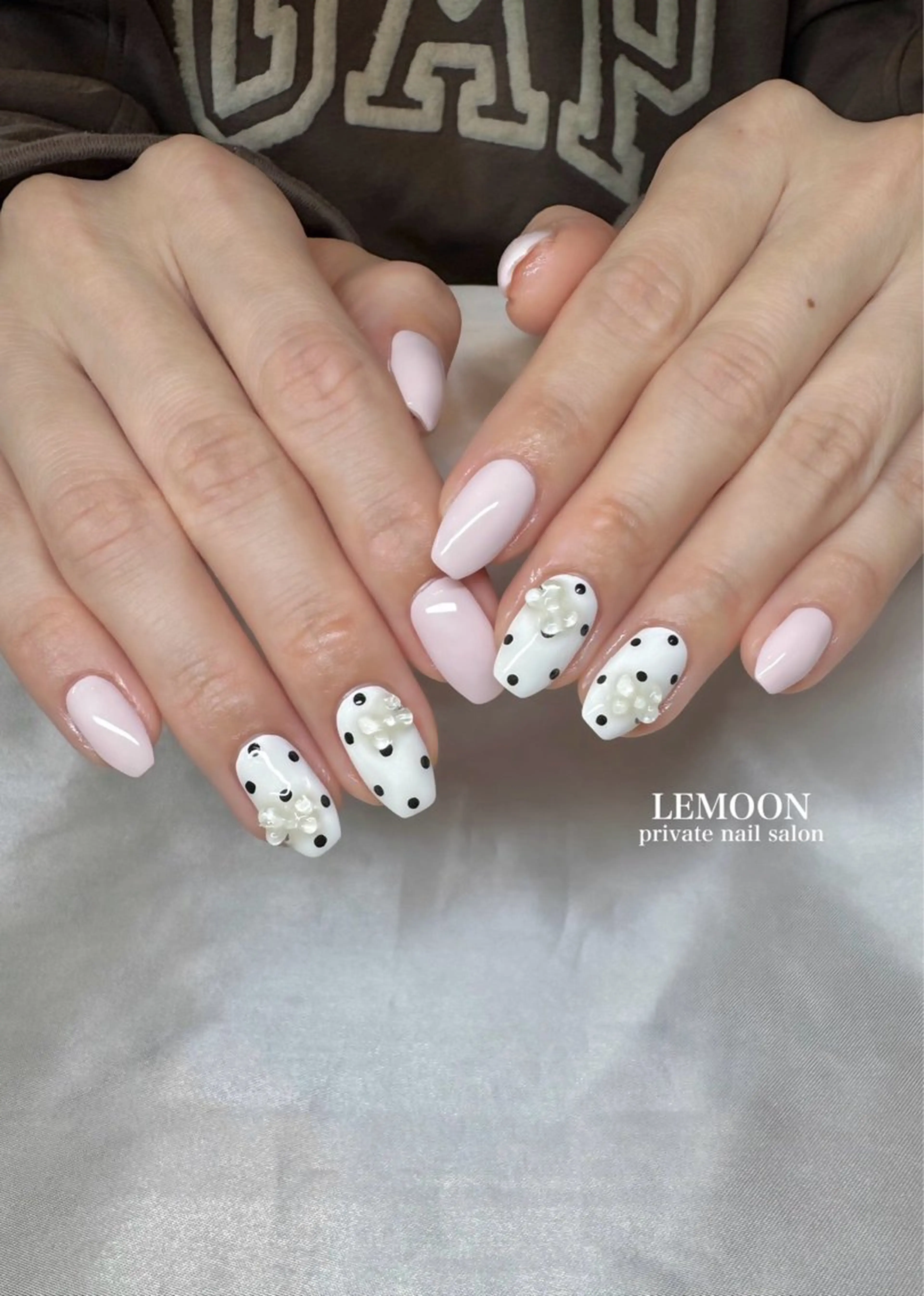 ネイル リボン ハンドネイル nail salon LEMOONのネイルデザイン