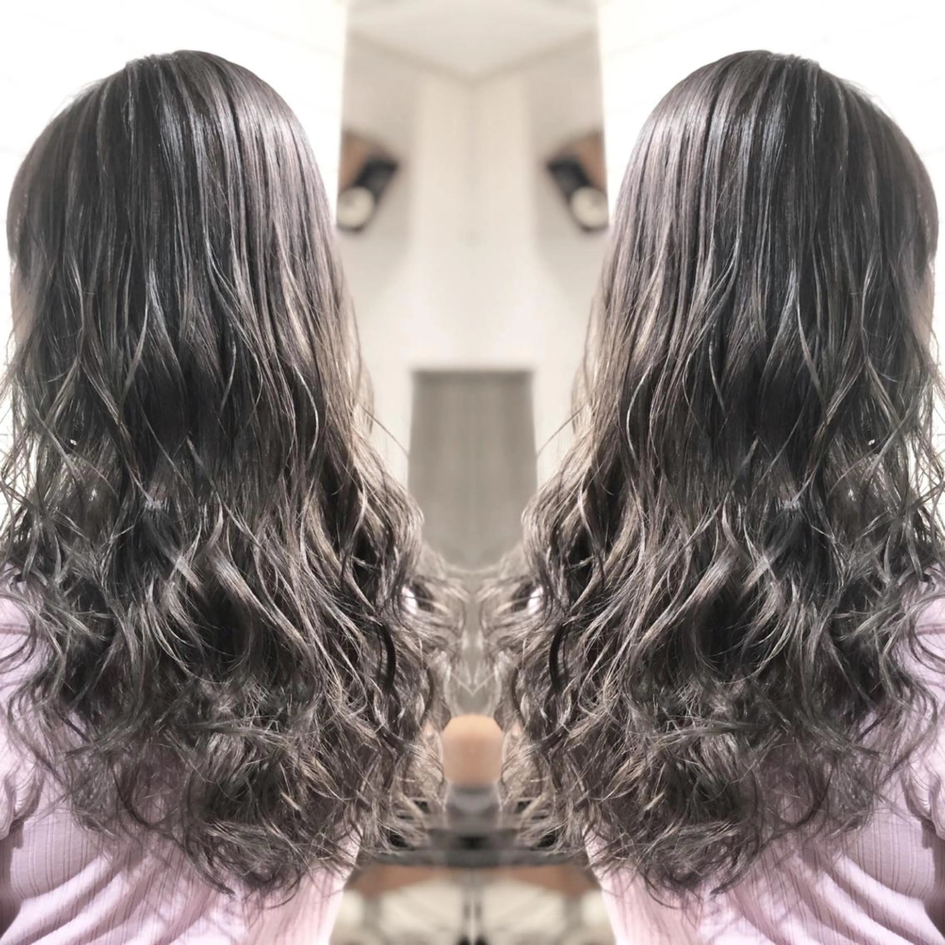 セミロング カラー ヘアアレンジ 髪質改善×ハイトーン 中田啄也のヘアスタイル