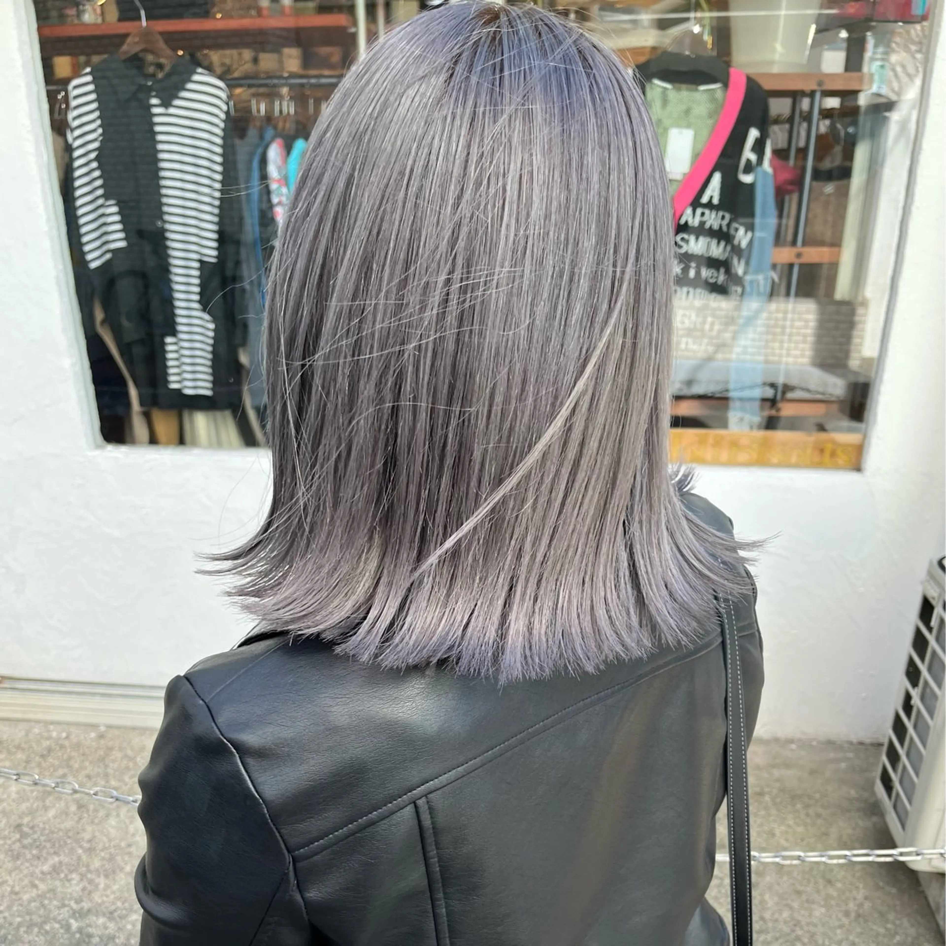 ミディアム カラー ハードパーマ Rico💜のヘアスタイル