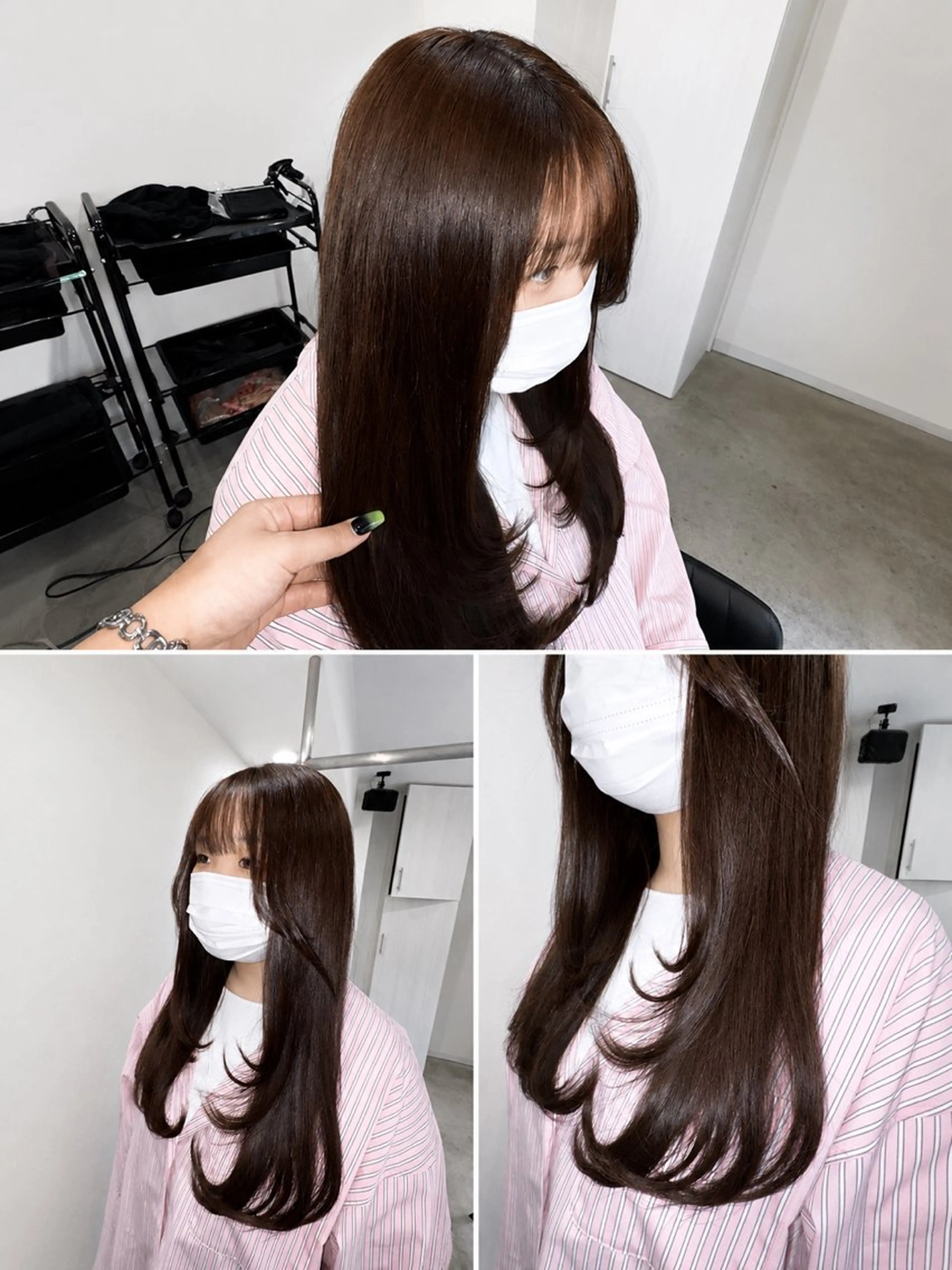 ロング カラー ブラウンカラー チョコレートブラウン 透明感カラー レイヤーカット ヘアカラー トリートメント sweep 綾奈のヘアスタイル