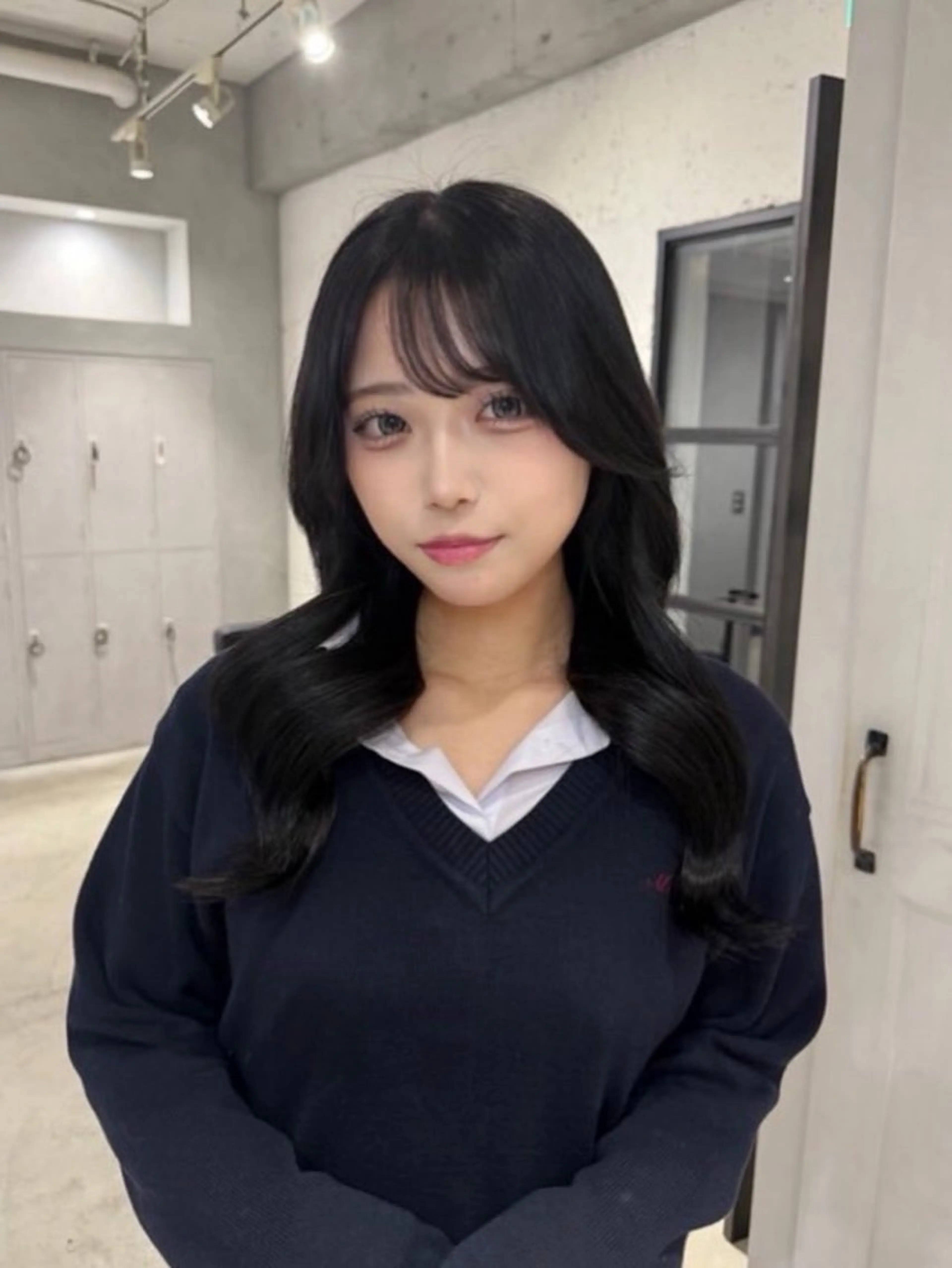 セミロング 韓国風ヘア カット あんな🦋レイヤー カット/透明感カラーのヘアスタイル