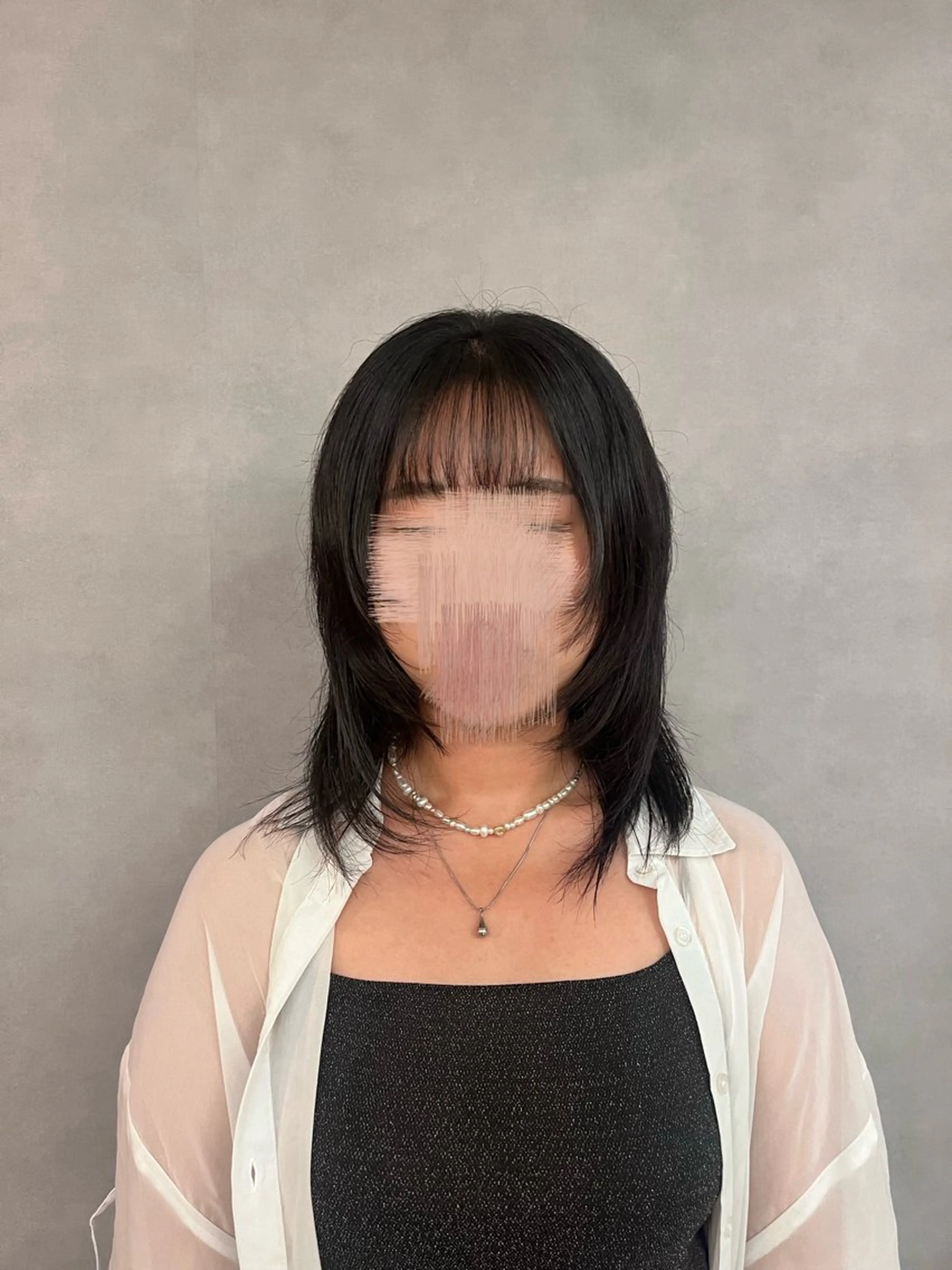 ミディアム 顔周りカット レイヤーカット 木村 真奈のヘアスタイル