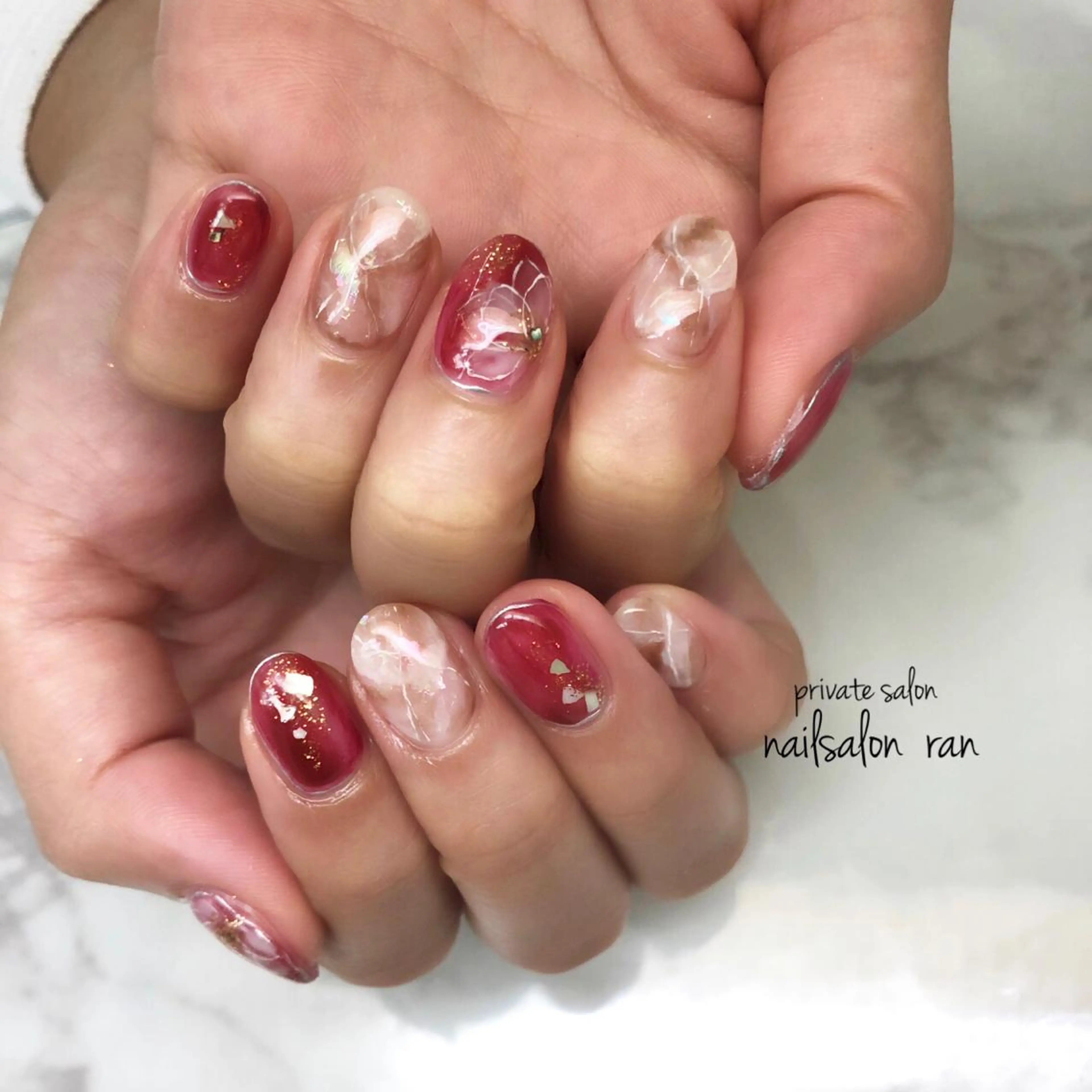 ネイル 大理石ネイル(マーブル) 持ち込み nailsalon ranのネイルデザイン