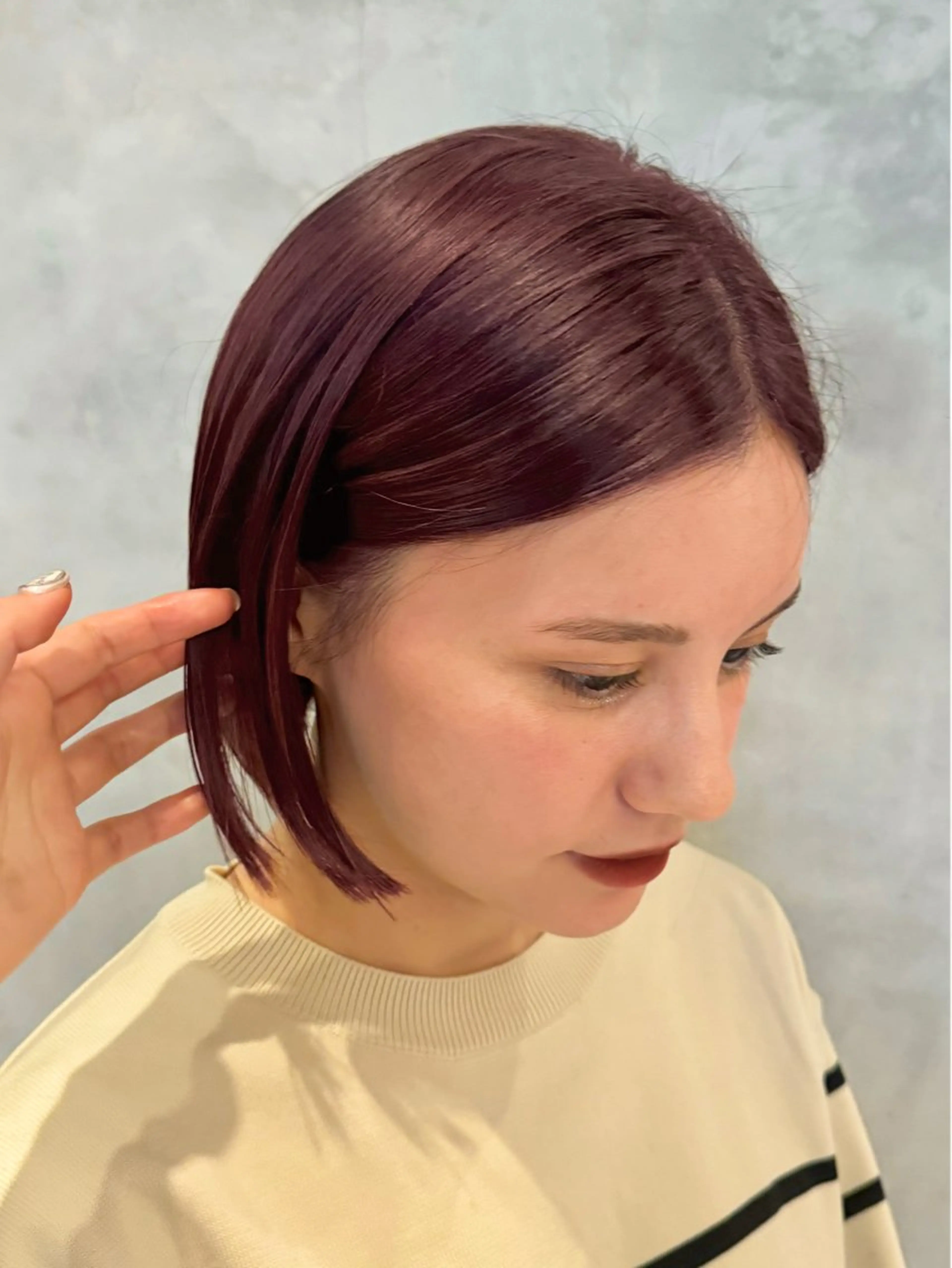 ミディアム カラー ヘアアレンジ 顔周りカット×透明感 カラー💫AINAのヘアスタイル