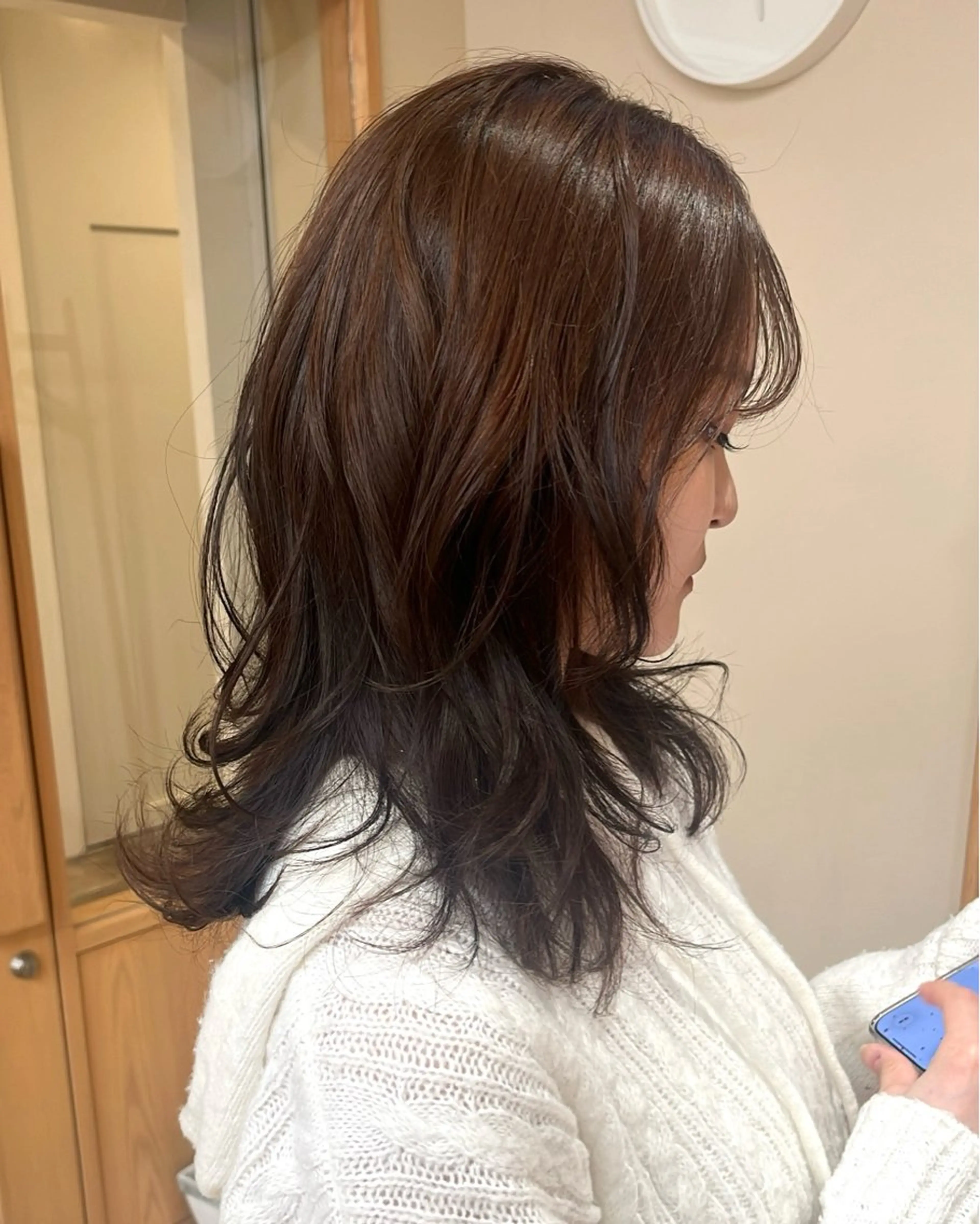 セミロング レイヤーカット カット ヘアカラー Wカラー🐾 ハルナのヘアスタイル