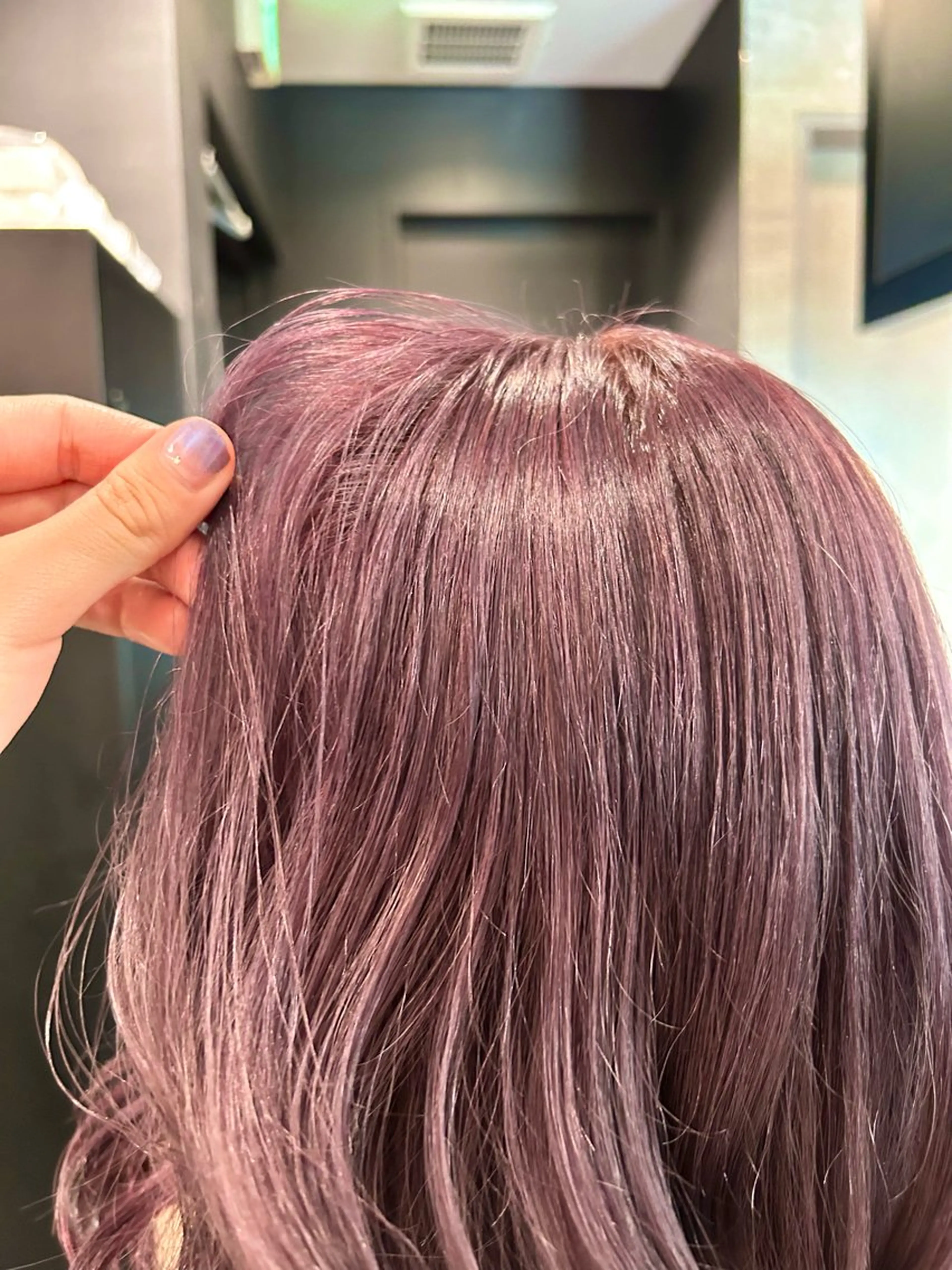 セミロング カラー ブリーチ グレージュ ラベンダーカラー ラベンダーグレージュ ラベンダーグレー 🎀ヘアセット透明感 /REINA🎀のヘアスタイル