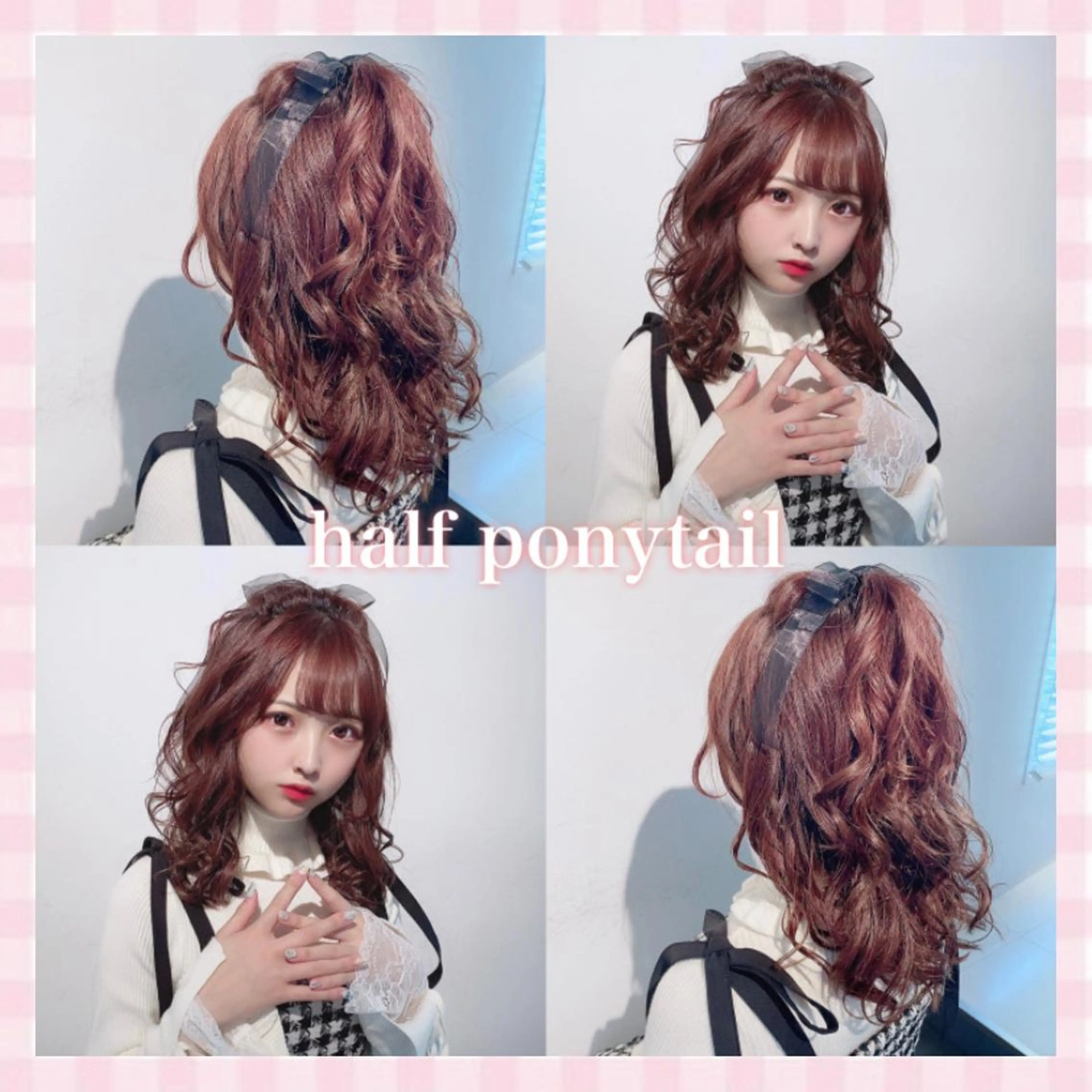 セミロング ヘアアレンジ 💗ガーリーヘア🎀 saki💗のヘアスタイル