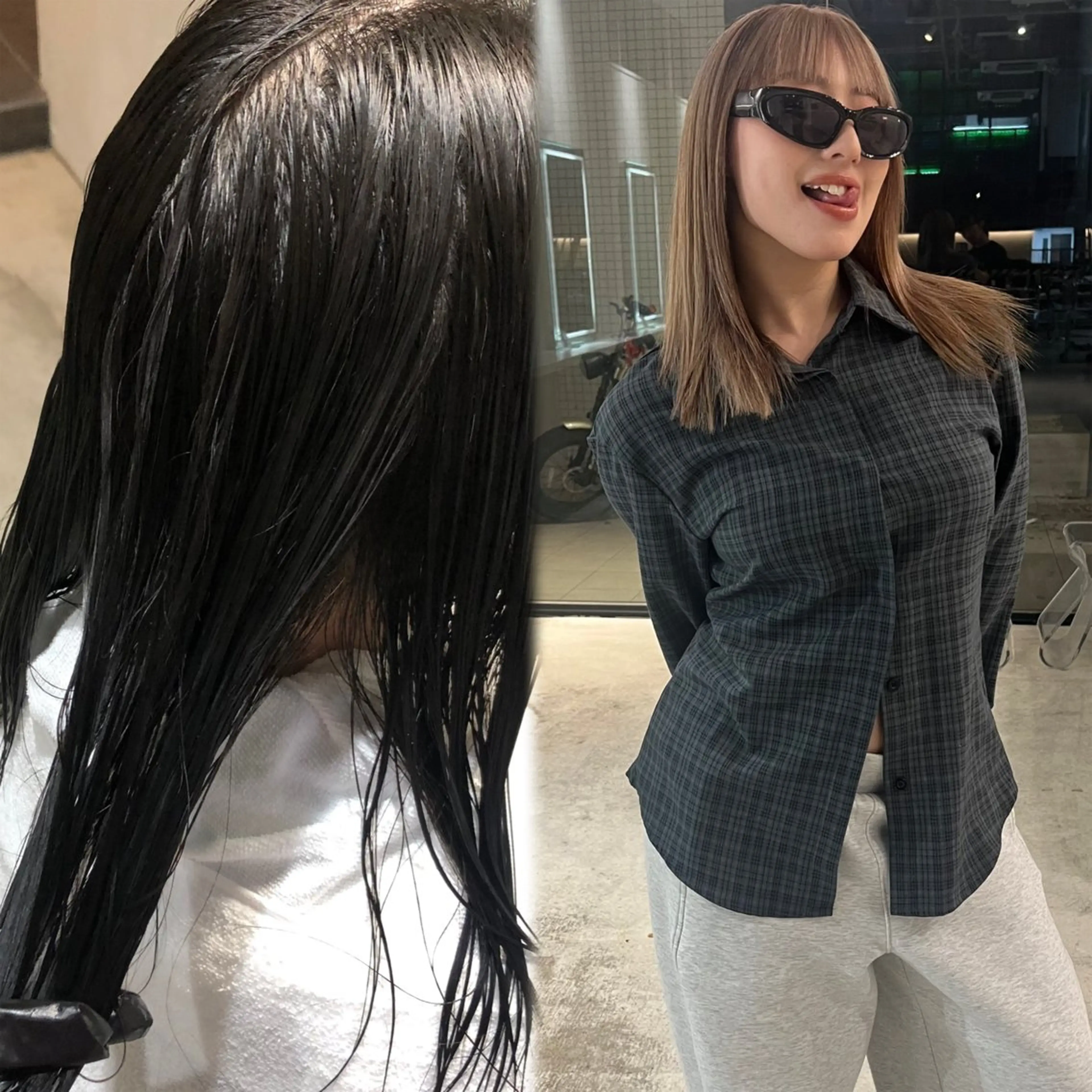 セミロング ヘアカラー トリートメント 名古屋/落ちる黒 黒染め落としのヘアスタイル