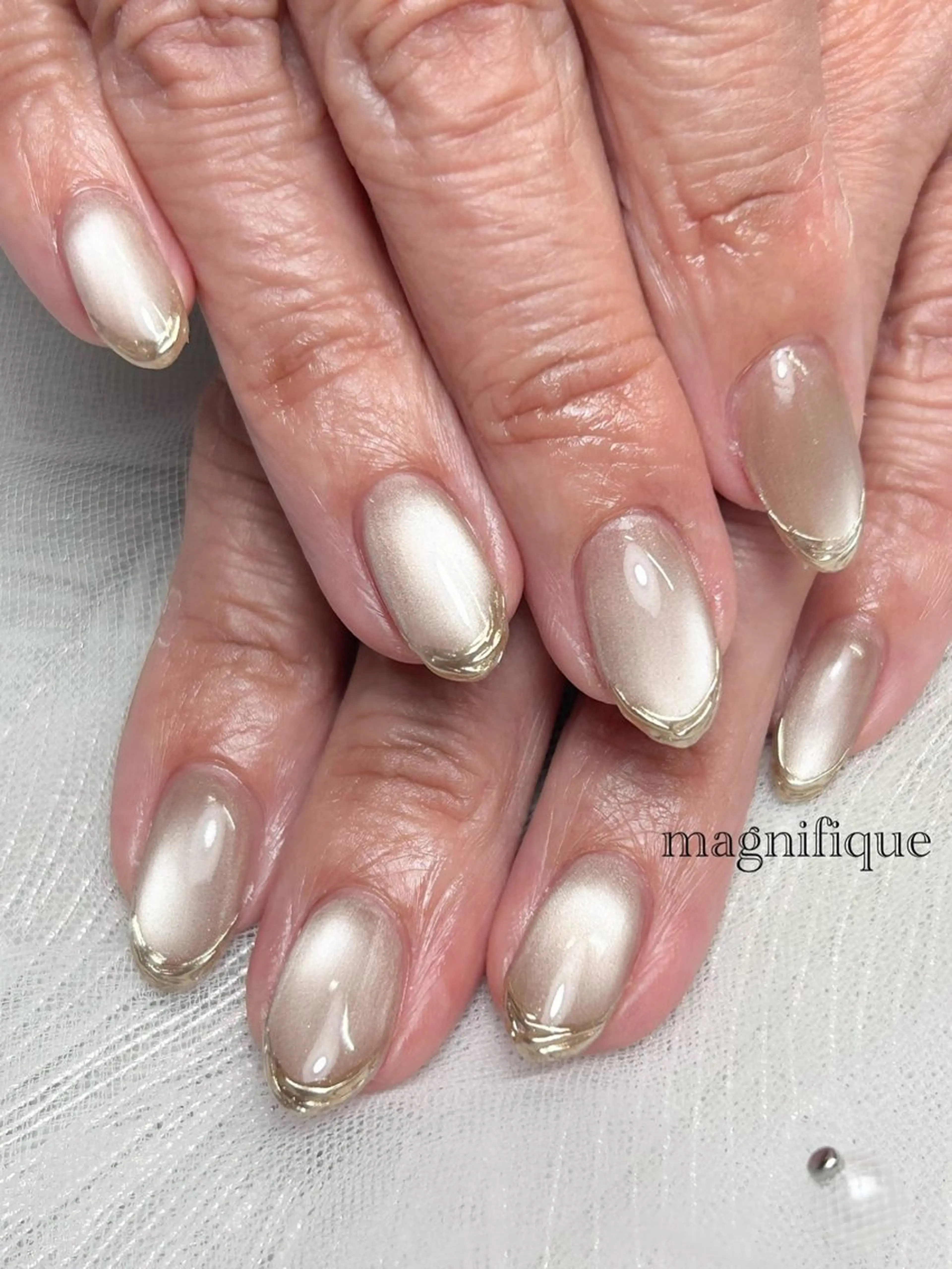 ネイル アートネイル ロングネイル マグネットネイル ミラーネイル オフィスネイル プライベートサロン マニフィークのネイルデザイン