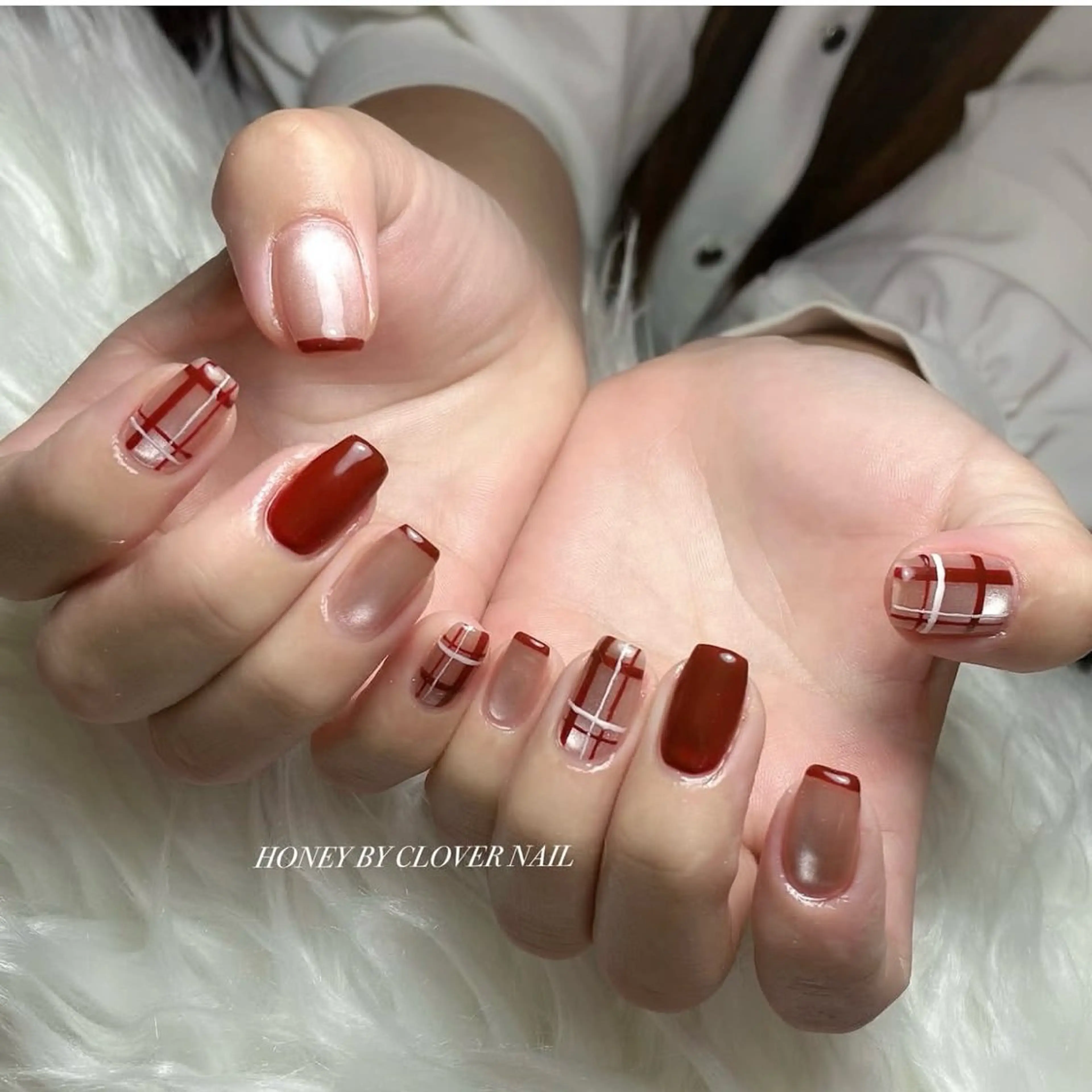 ネイル バレンタイン ハンドネイル フットネイル HONEY BY CLOVERNAILのネイルデザイン