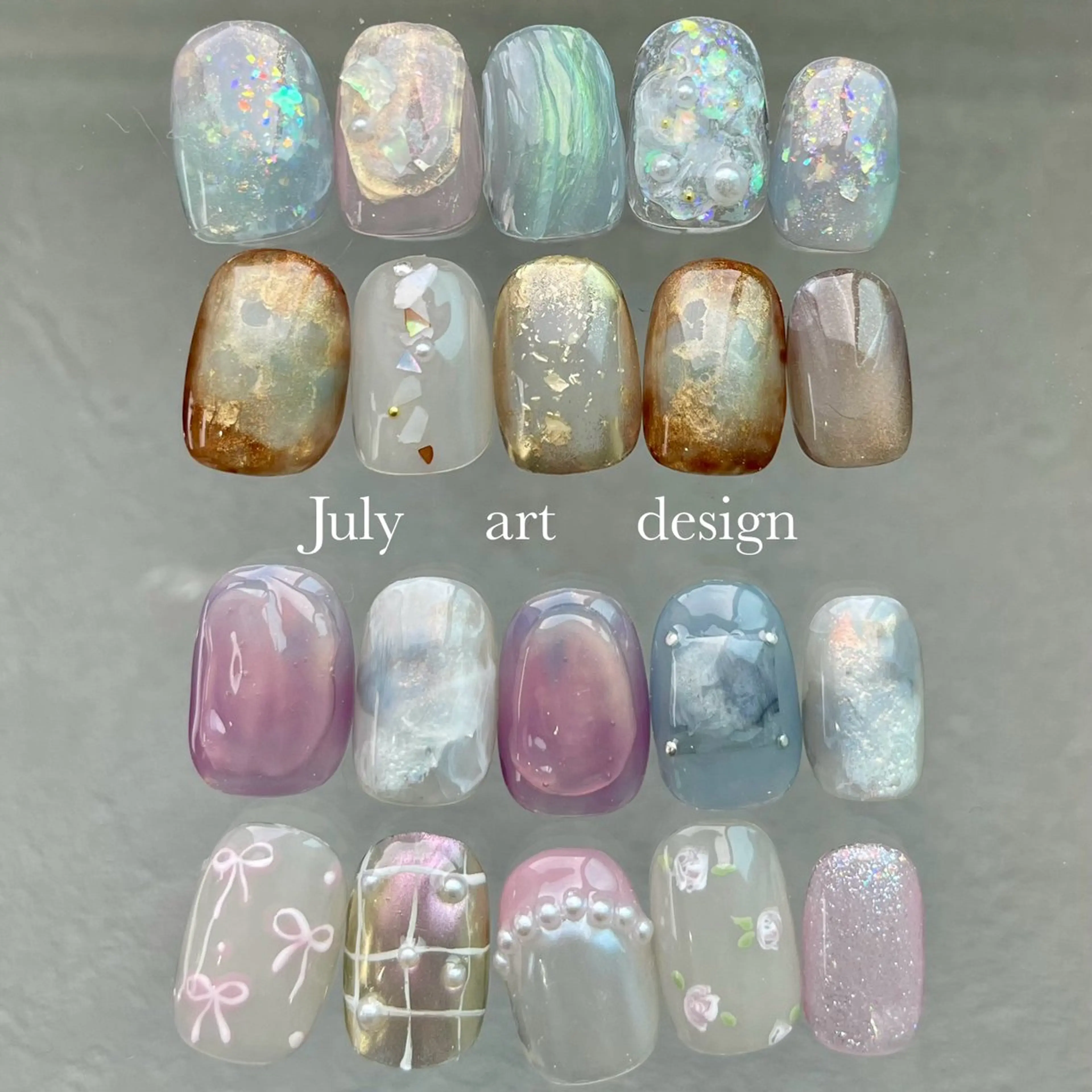 ネイル アートネイル オーロラネイル ジェルネイル 持ち込み ニュアンスネイル ハンドネイル norme_ akiのネイルデザイン