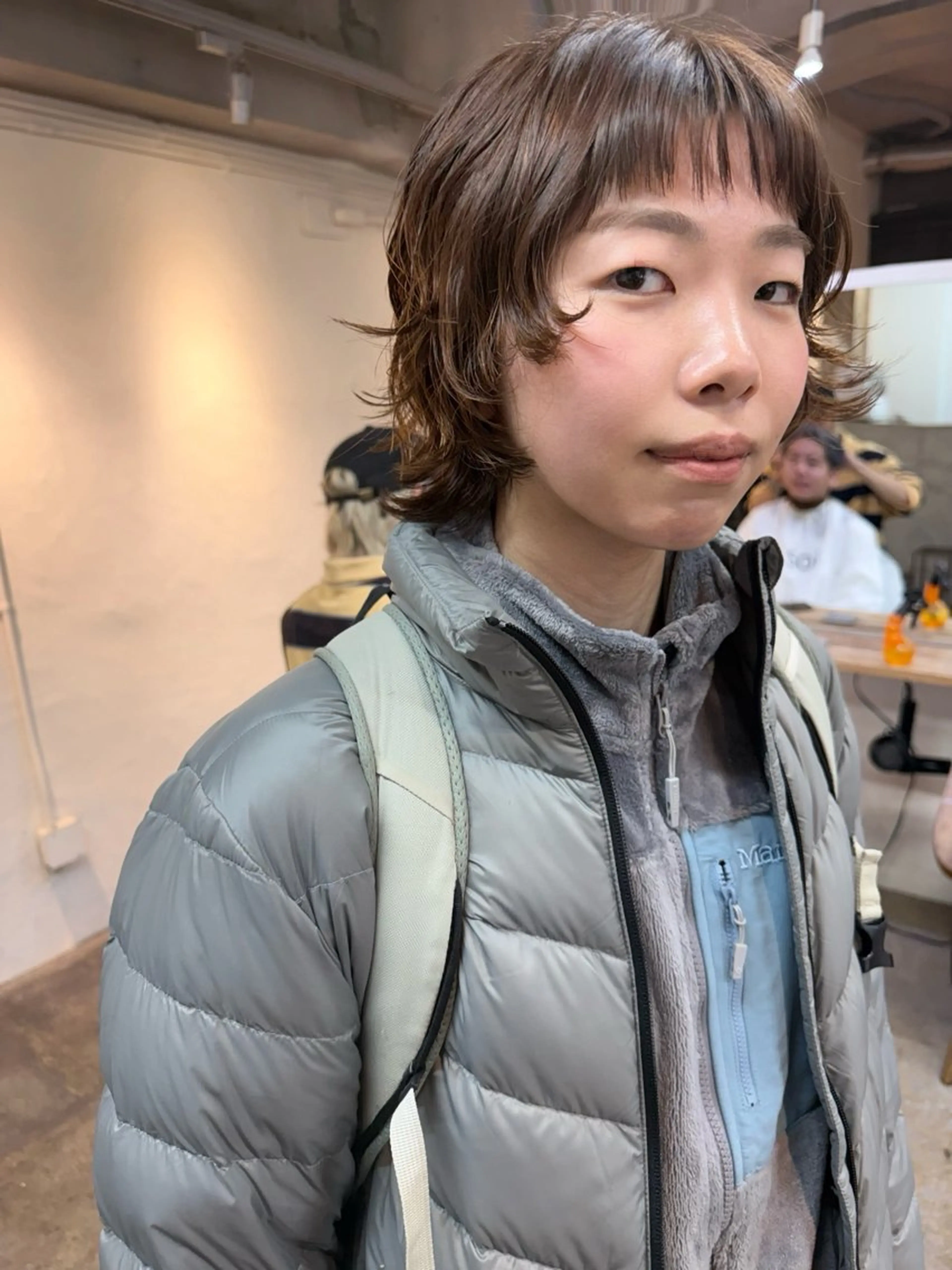 ショート パーマ ショートヘア ウルフカット ニュアンスパーマ カット パーマ トリートメント 森貴裕/ベージュ/ パーマ/オリーブのヘアスタイル