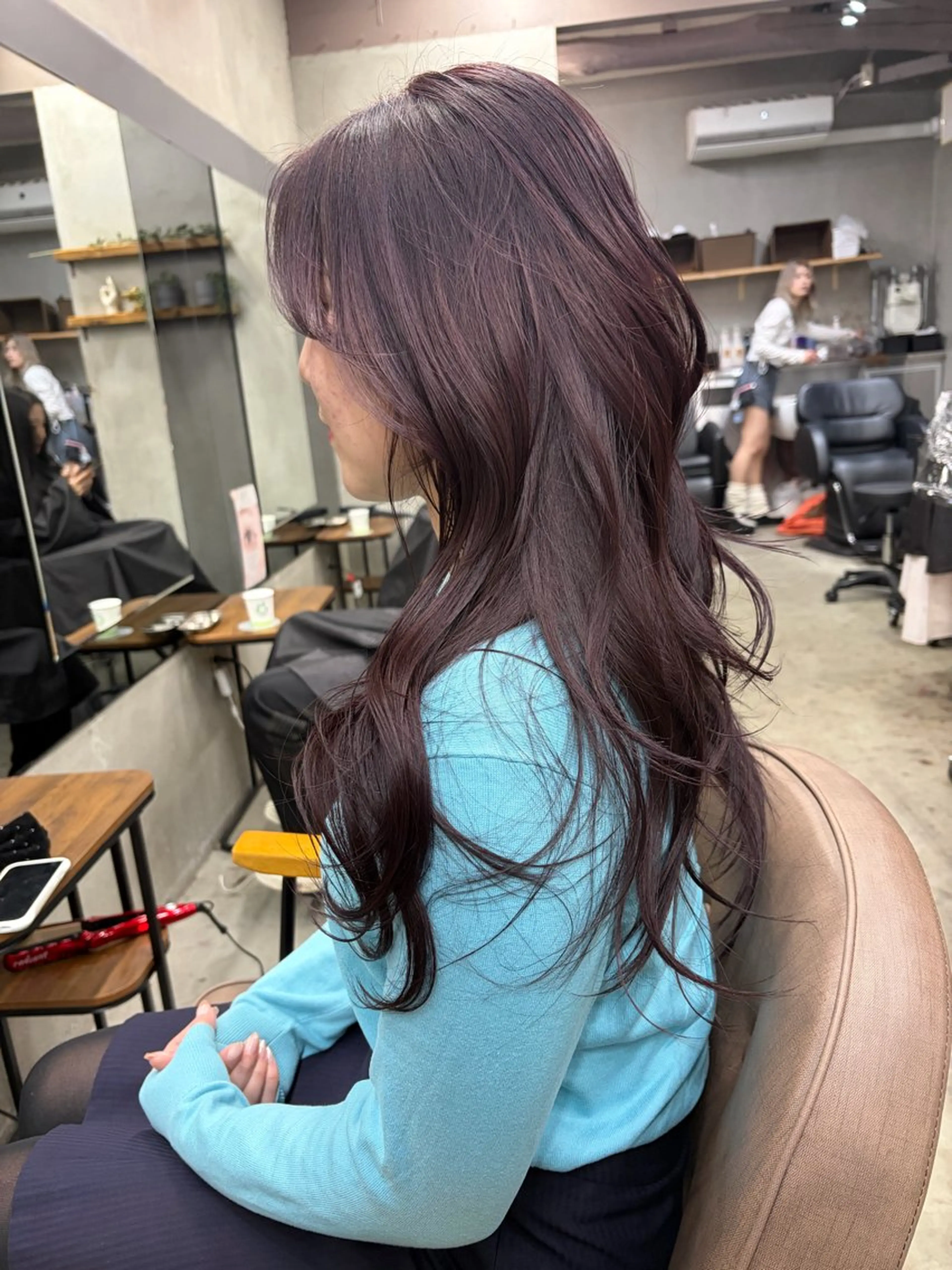 ロング カット ヘアカラー トリートメント AiM エイム　韓国レイヤーのヘアスタイル