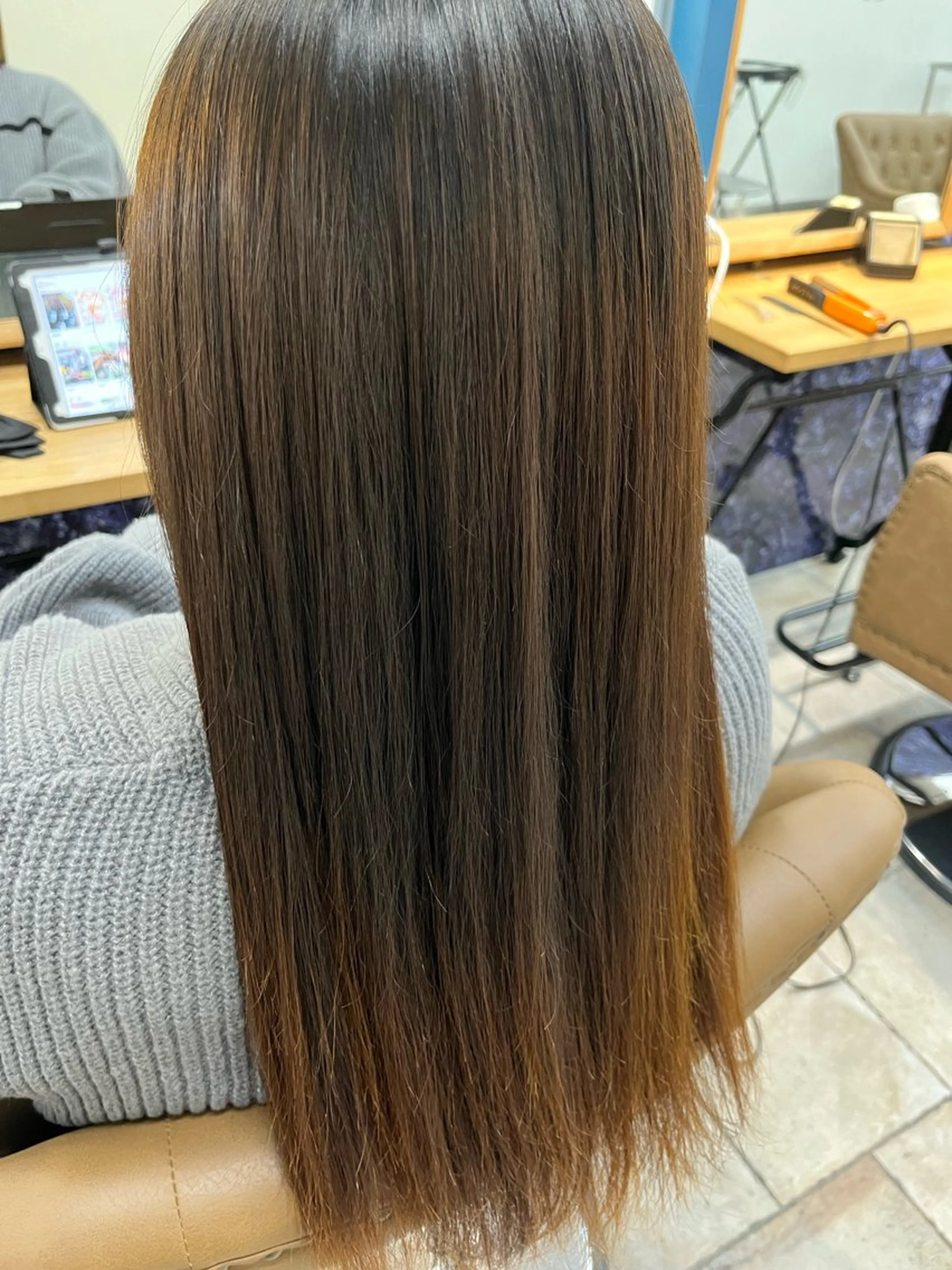 ロング ボブ ロング 縮毛矯正 カラー/アイリスト 麻優のヘアスタイル