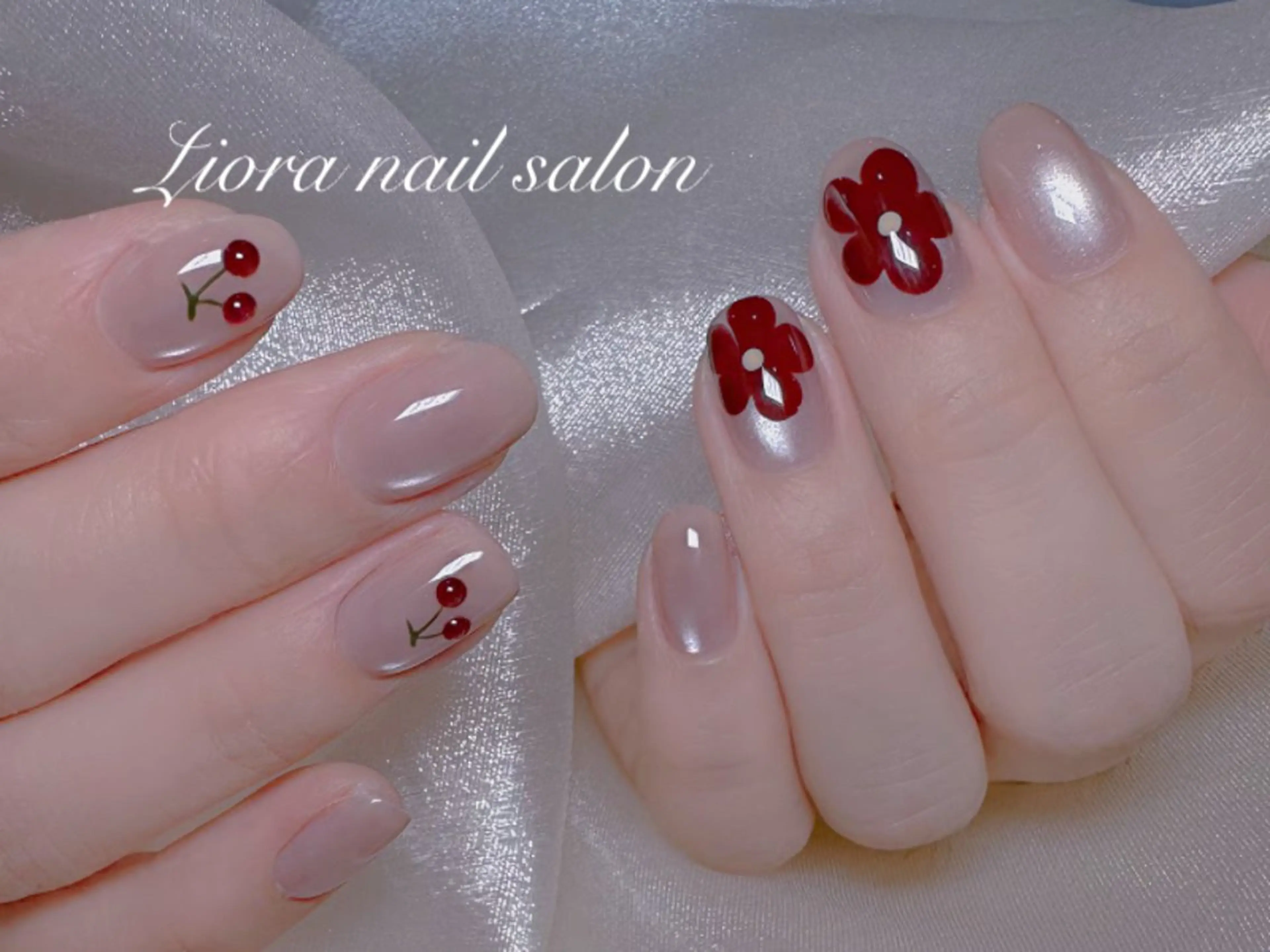 ネイル フレンチネイル ジェルネイル ガーリー グラデーション キラキラネイル ハンドネイル Liora nail スカルプ専門店のネイルデザイン