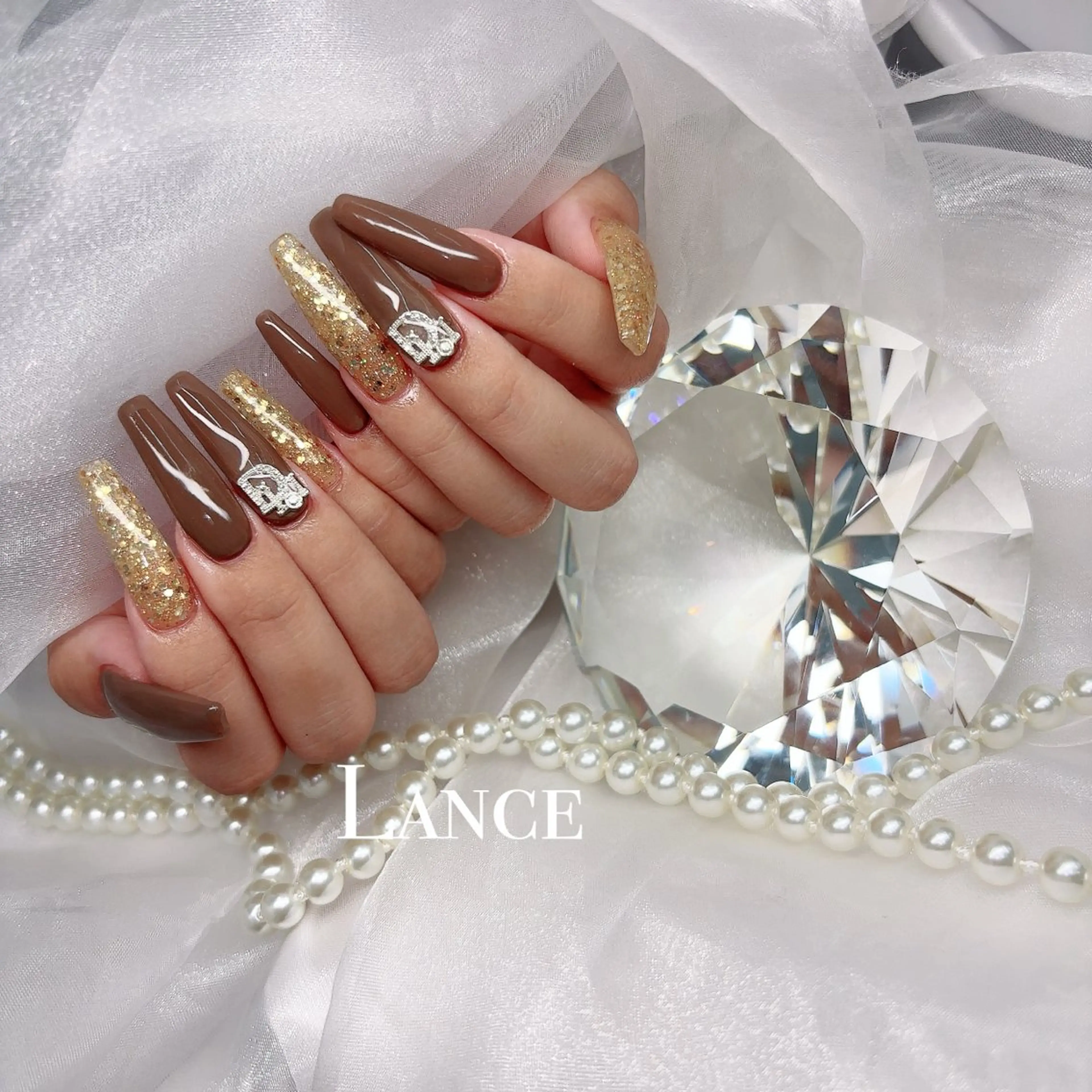 ネイル オーロラネイル フットネイル フレンチネイル ガラスフレンチ 氷ネイル・うるうるネイル Lance nailのネイルデザイン