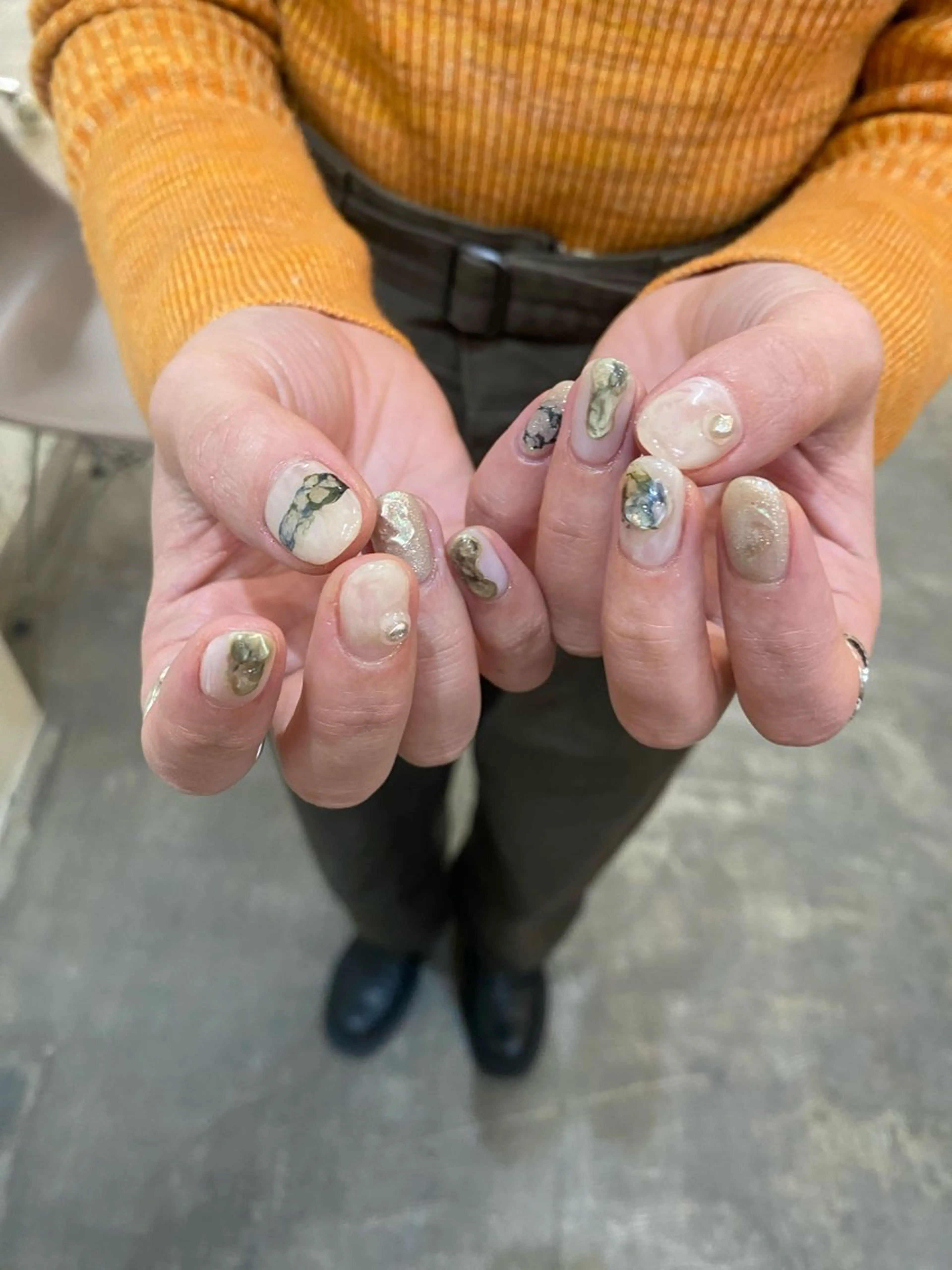 ネイル グリーン 春ネイル nable.所属・栗林 実莉のネイルデザイン