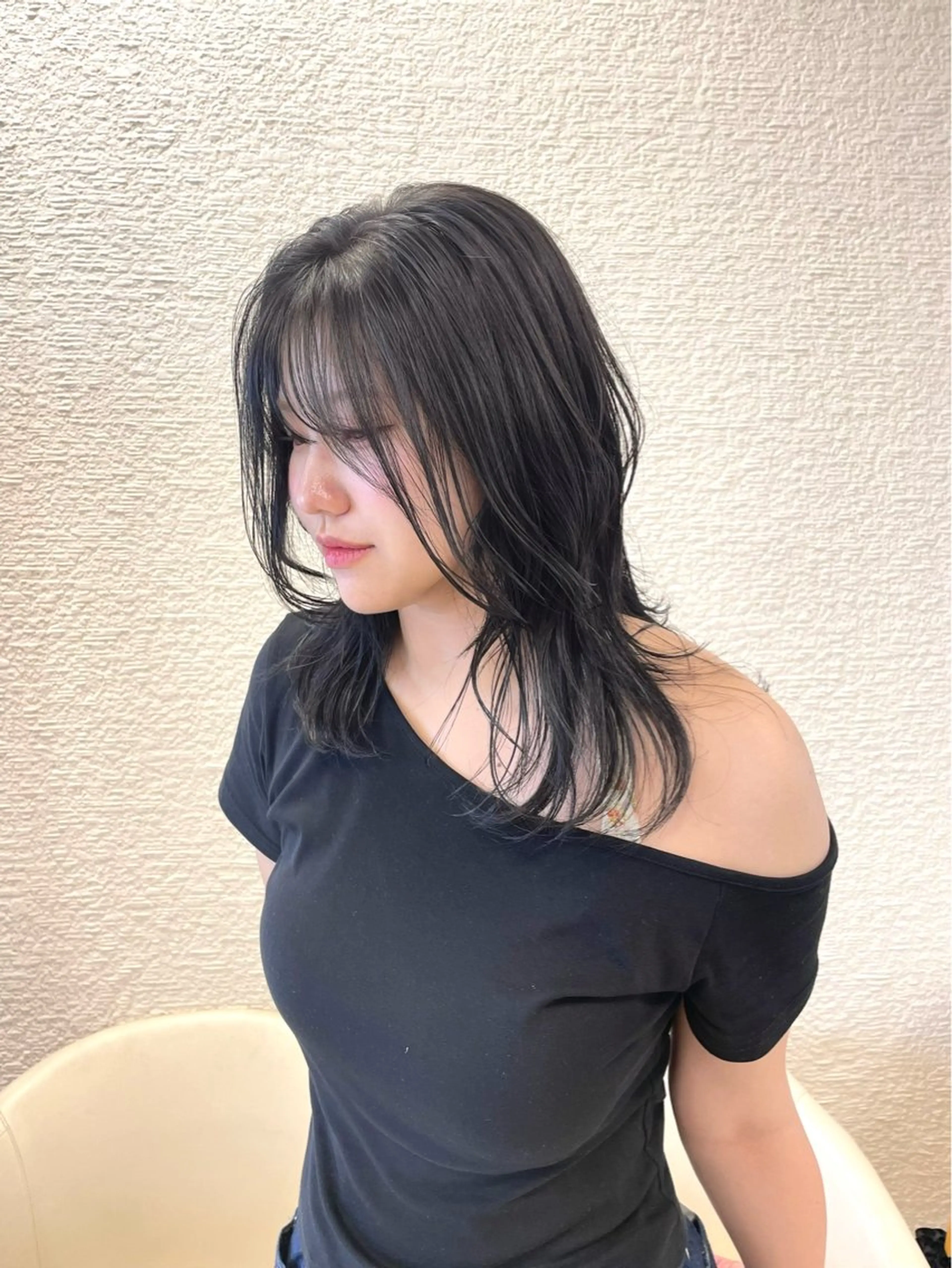 ミディアム カラー 透明感ベージュ🎀 レイヤー/AOのヘアスタイル