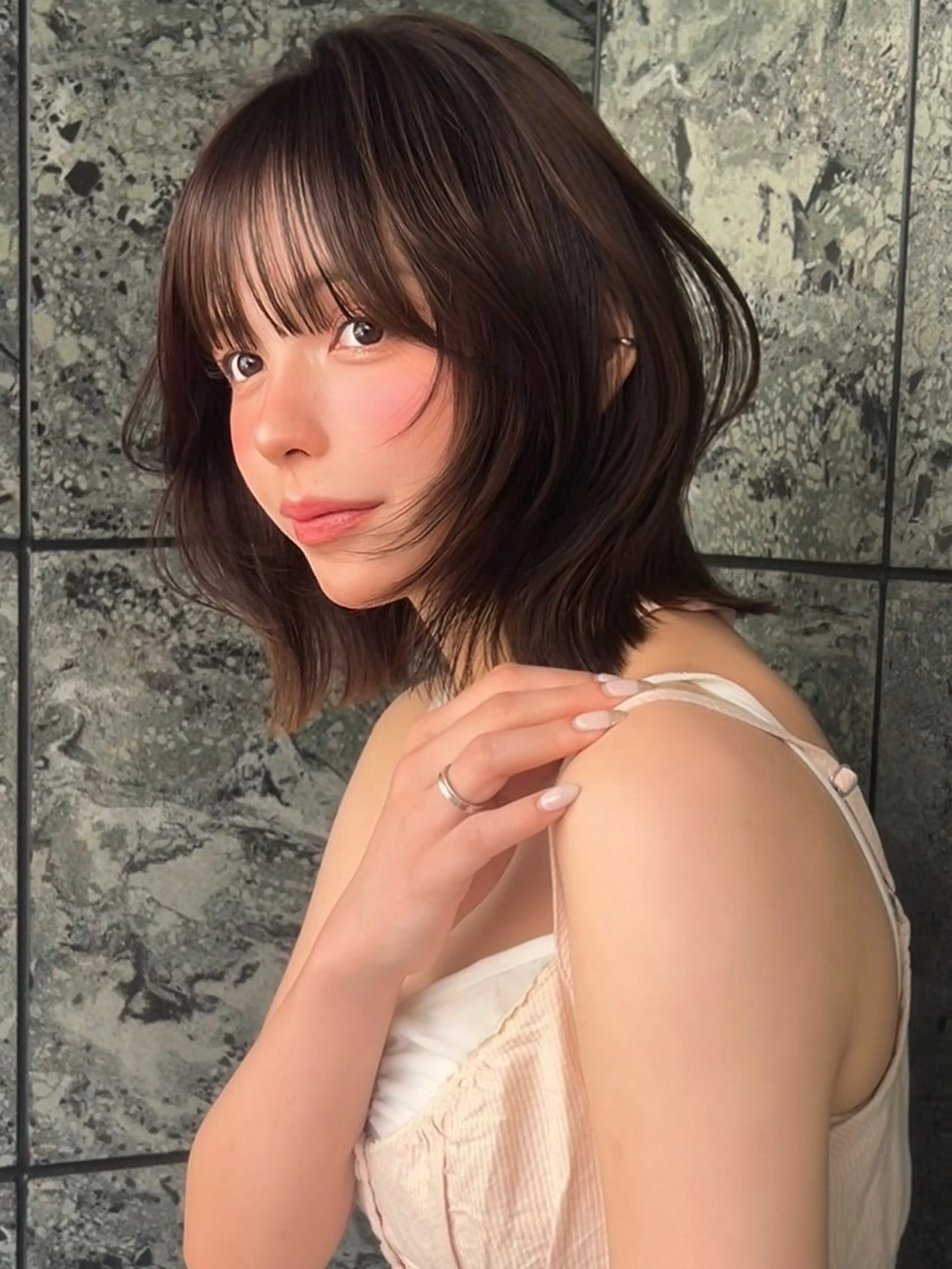 ショート ボブ くびれヘア 小顔カット 小顔ボブ jilblanカホのヘアスタイル