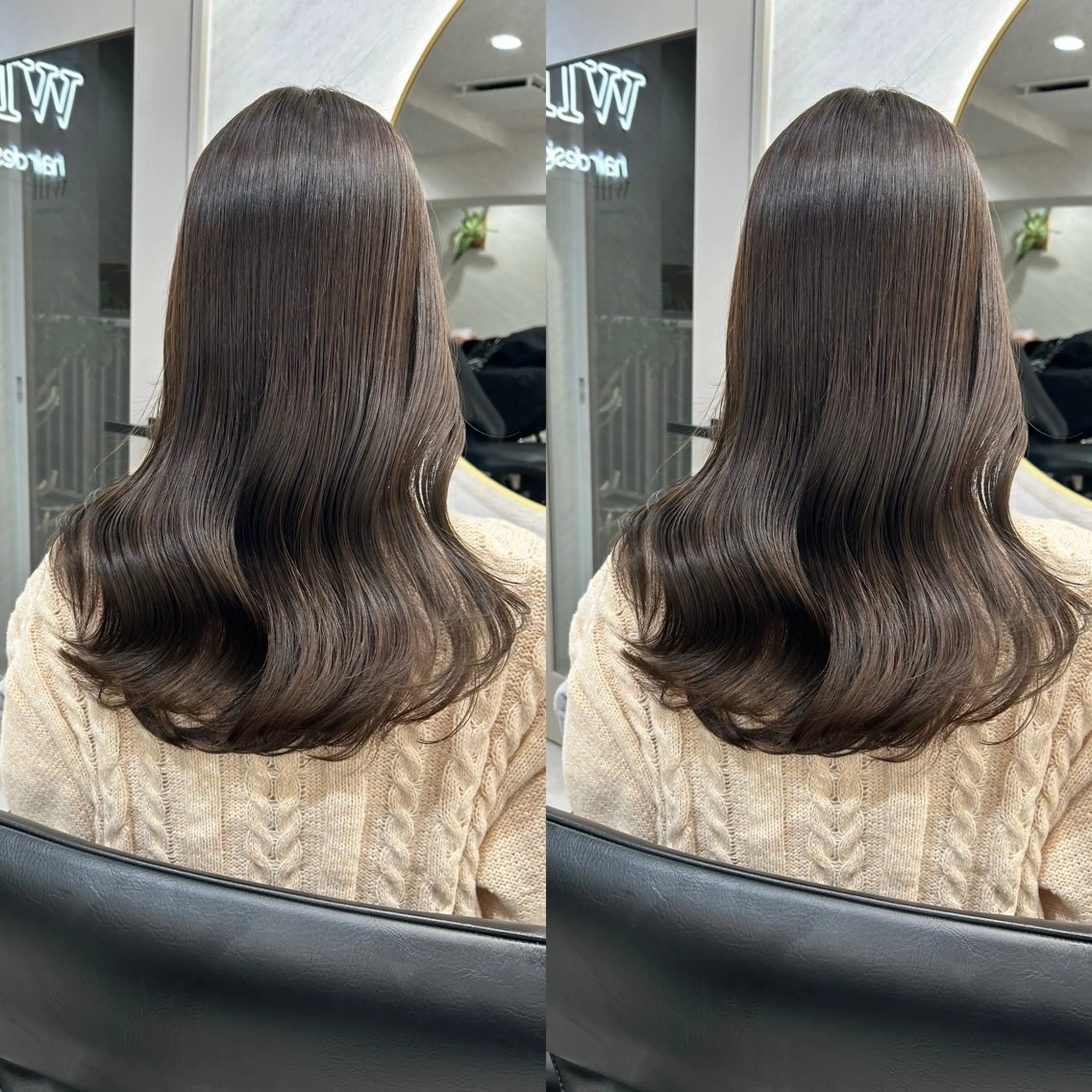 ロング カラー カット ヘアカラー トリートメント 髪質改善will hairdesignのヘアスタイル