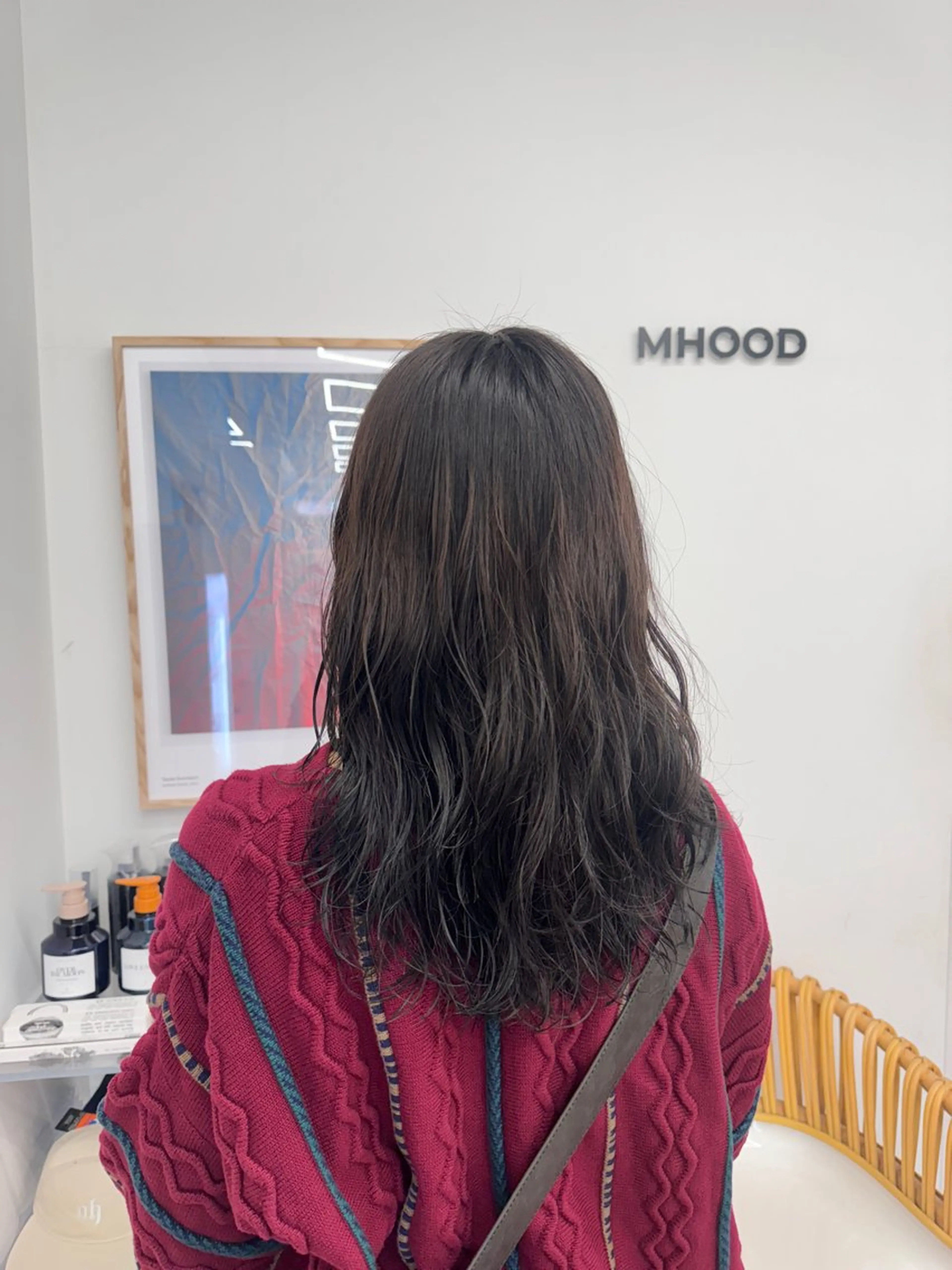 セミロング ヘアカラー 透明感カラー🫧⌇ 青🫐🩵のヘアスタイル