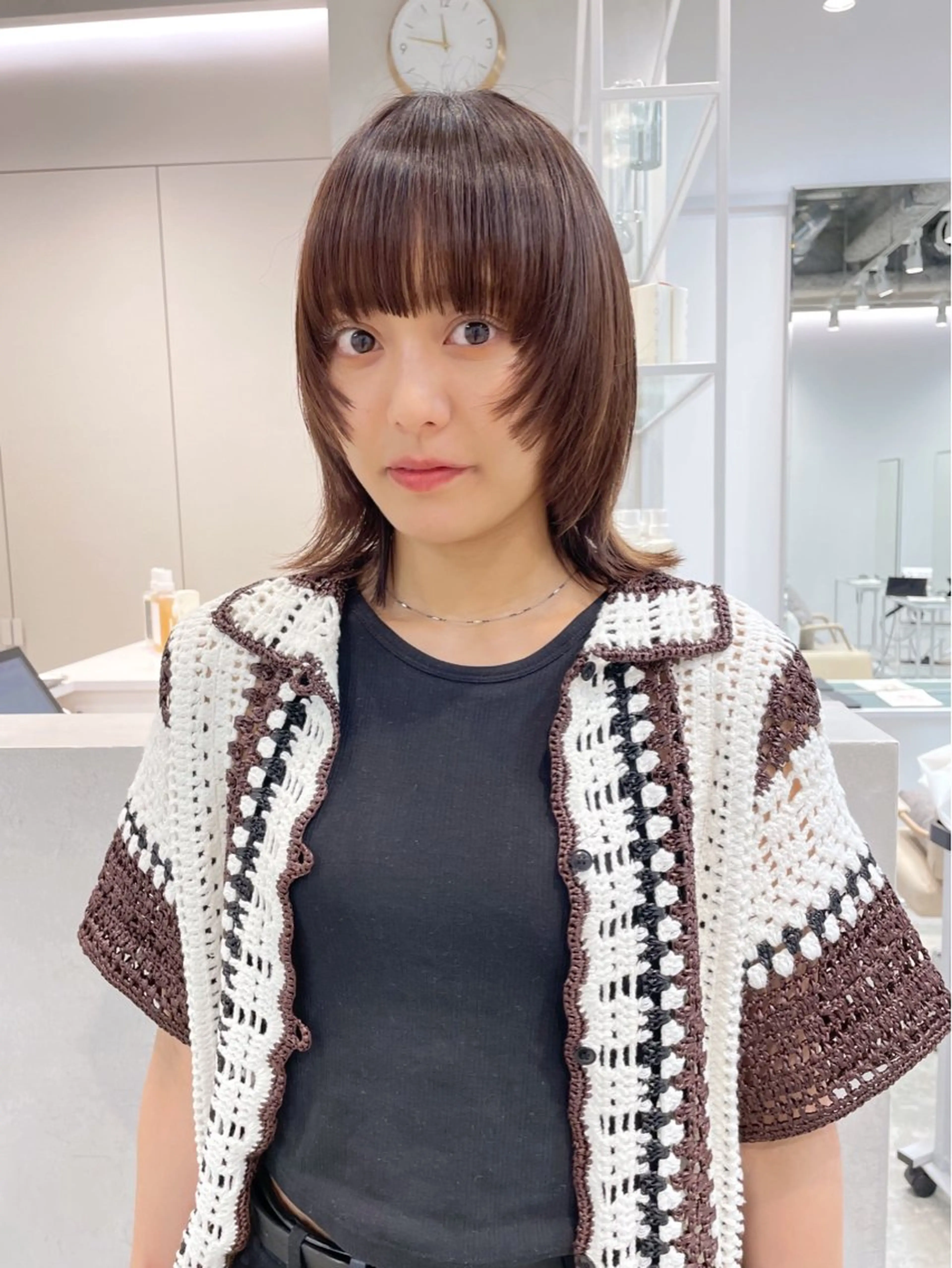 ミディアム 青木 優歩のヘアスタイル