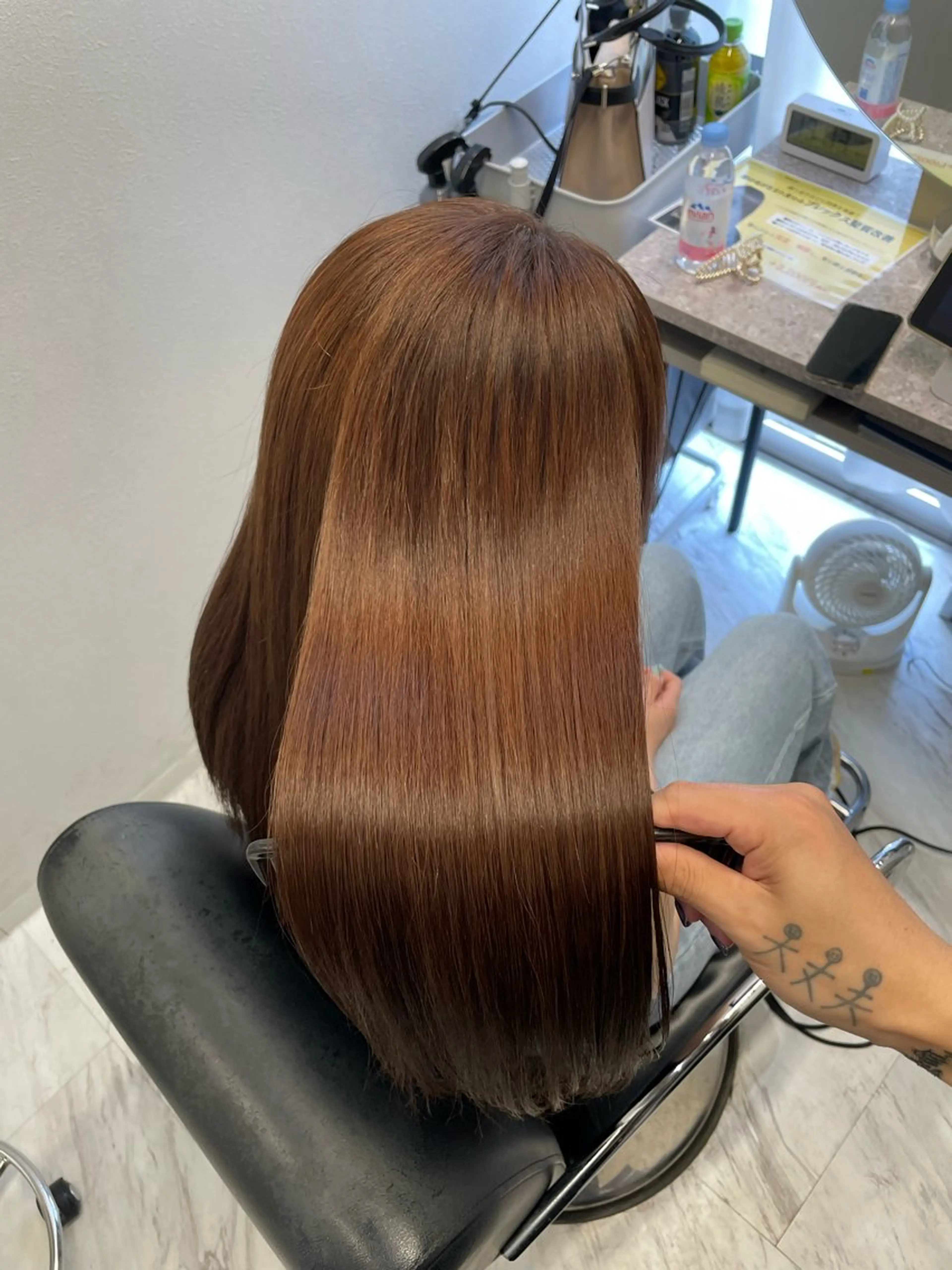 ロング カラー 縮毛矯正 トリートメント 濱田 瑠奈のヘアスタイル