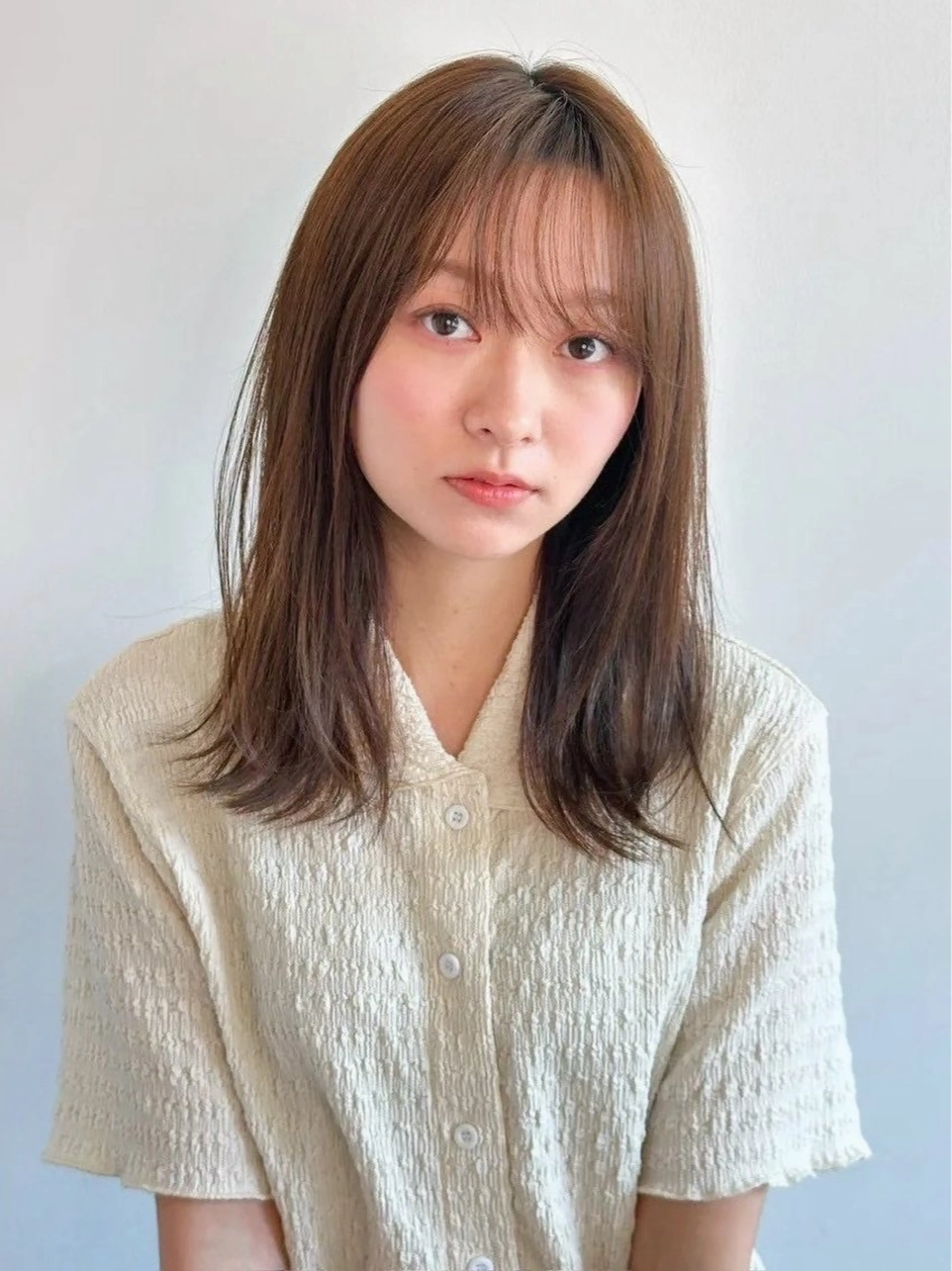 ミディアム カラー パーマ kazuki【顔周り ×レイヤーカット】のヘアスタイル