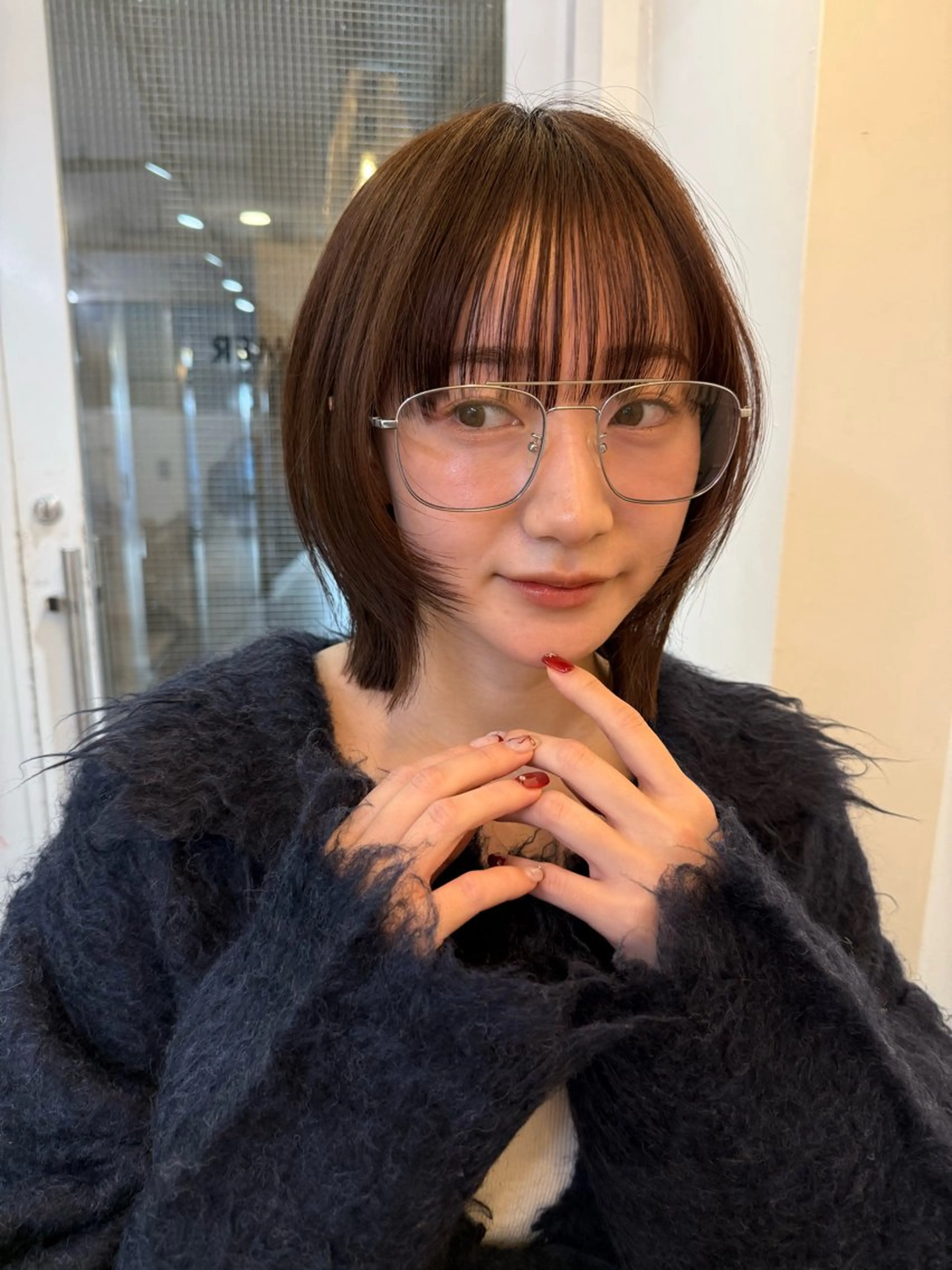 ミディアム カラー カット ヘアカラー トリートメント ♡アヤメ/レイヤー ボブ♡渋谷のヘアスタイル