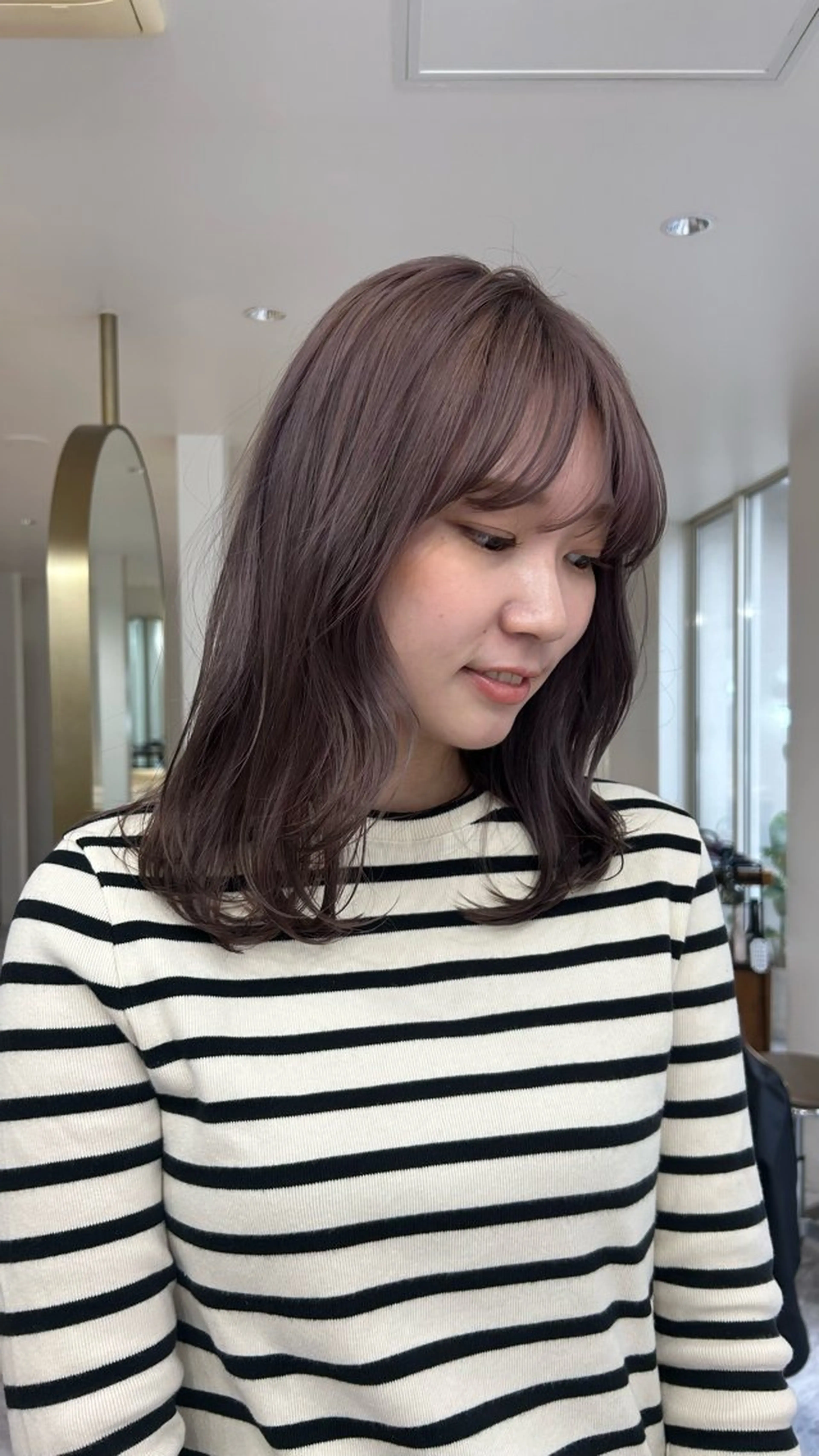 セミロング カラー カット ヘアカラー じゅわっと暖色カラー 🍊Moemiのヘアスタイル