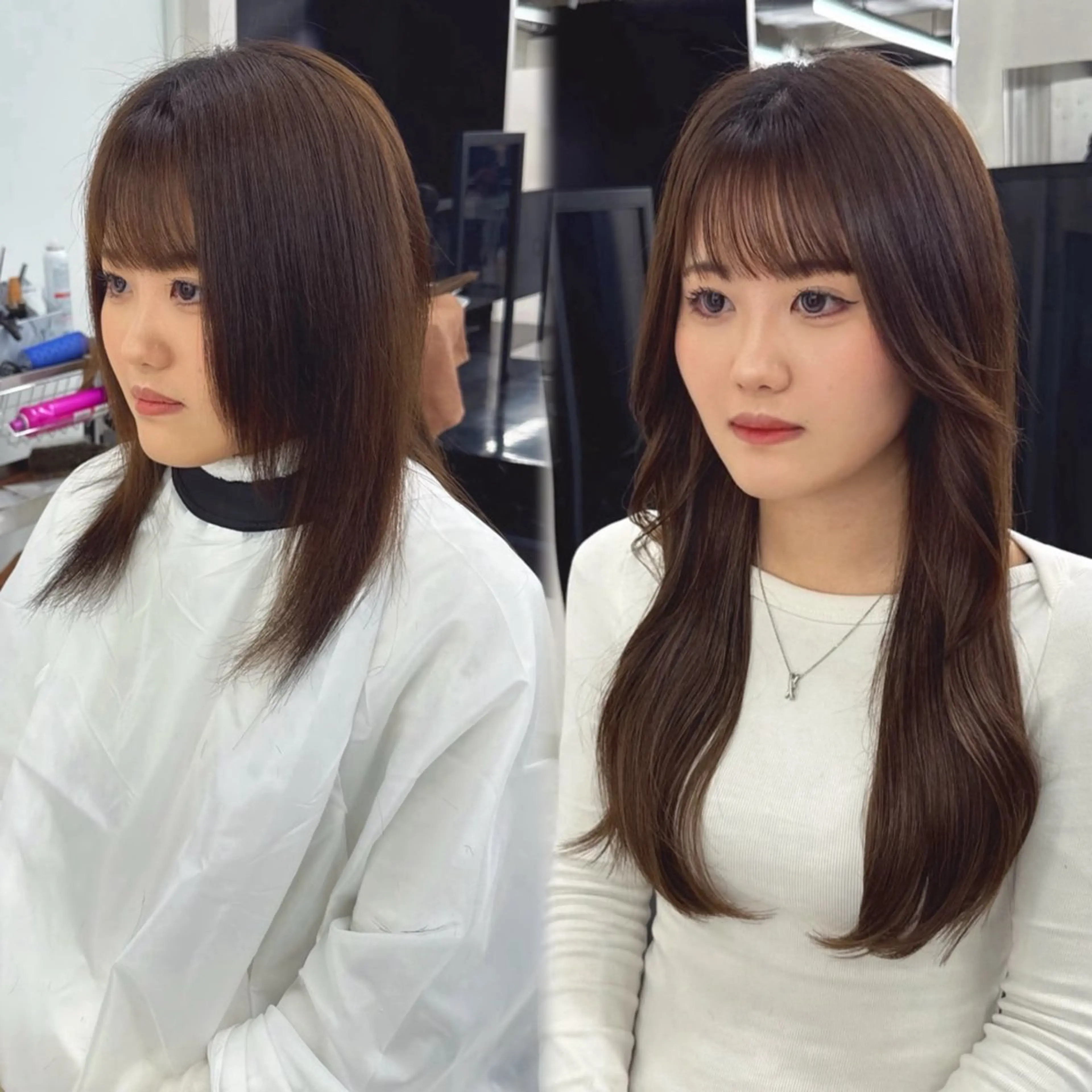 エクステ モリシタ チョウのヘアスタイル