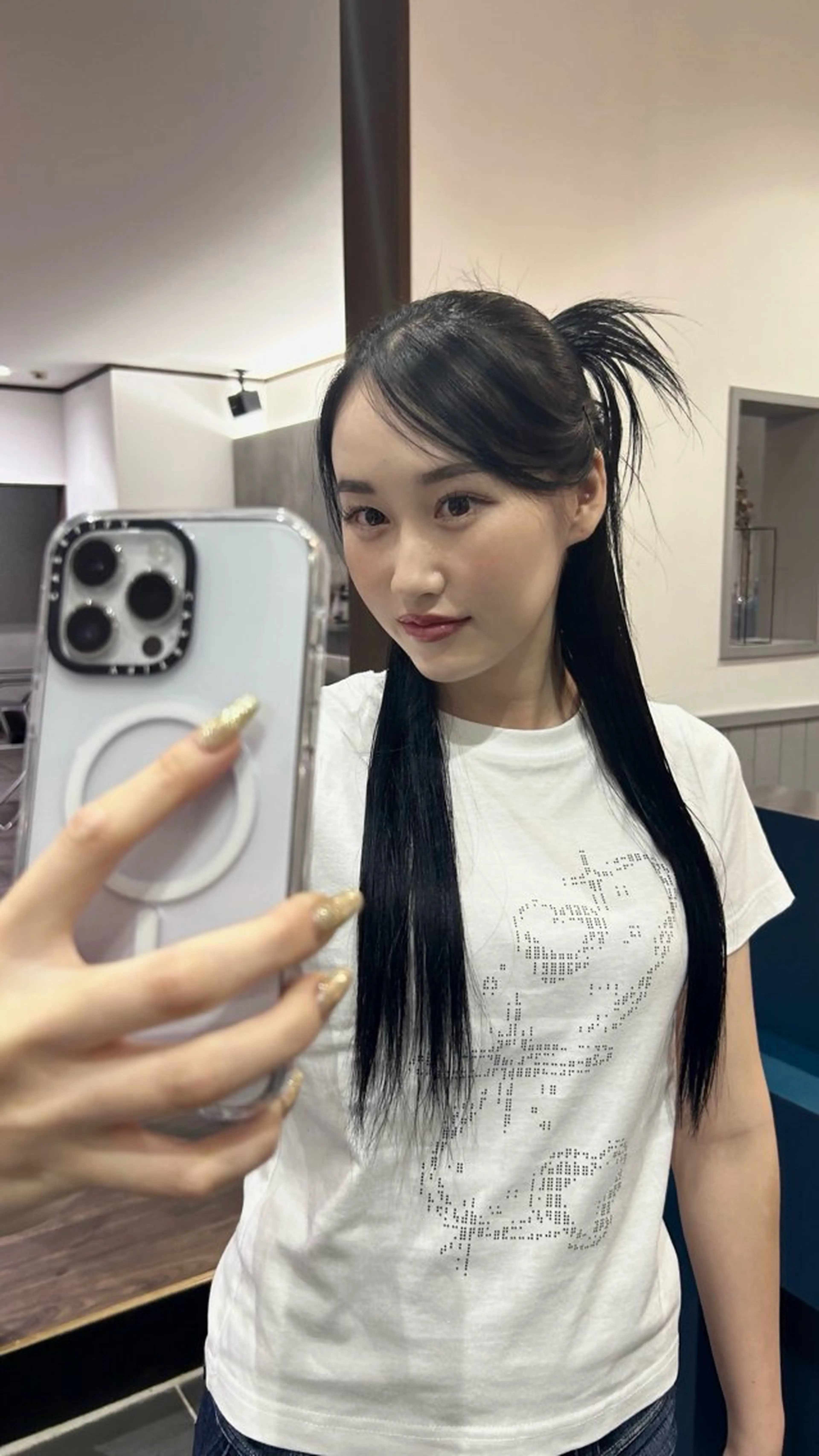 ロング カラー ヘアアレンジ 黒髪 韓国風ヘア LA PENSEE BRUN/ゆりかのヘアスタイル