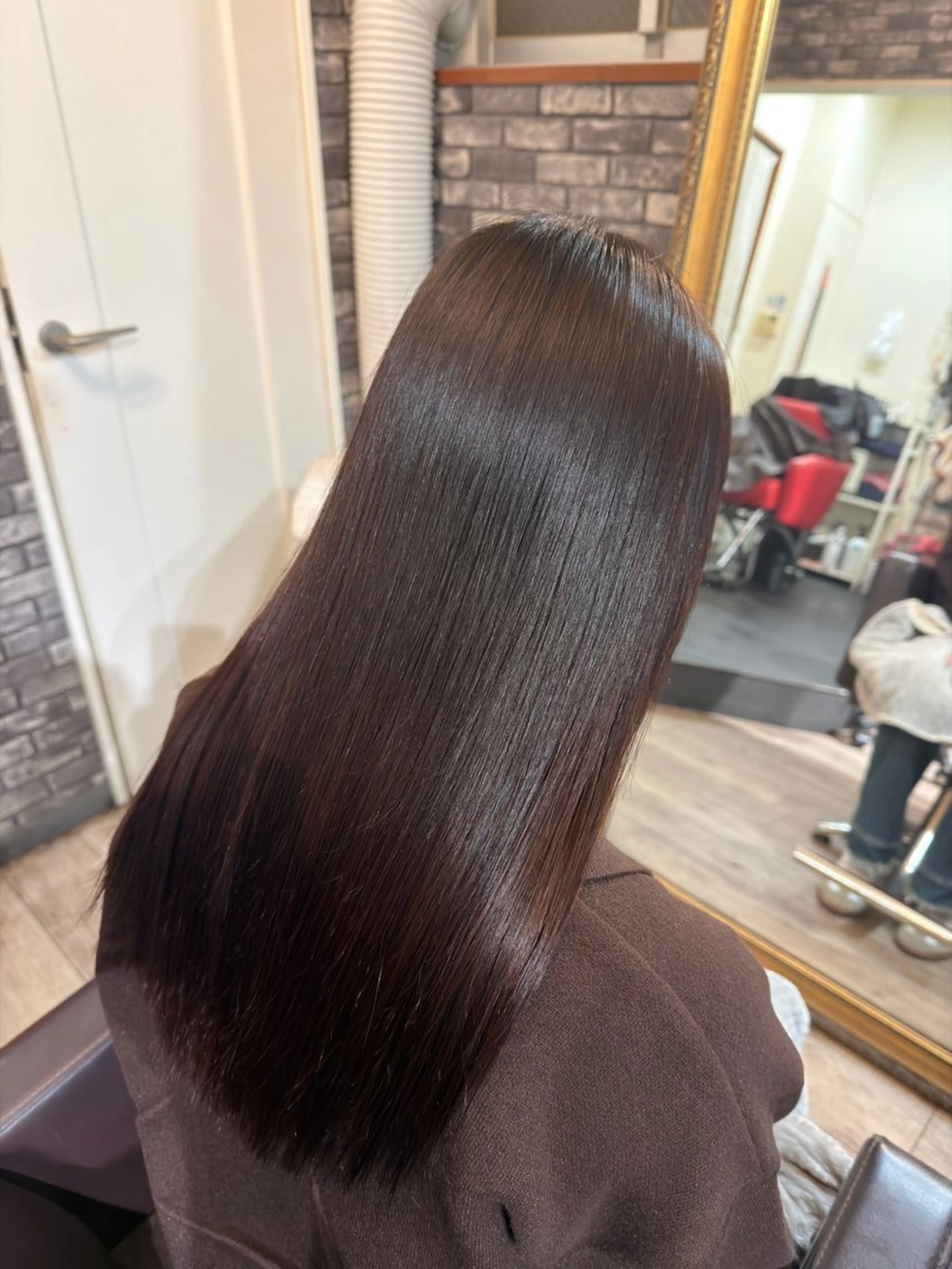 セミロング パーマ 縮毛矯正 東心斎橋☆豆柴 🐾倶楽部のヘアスタイル