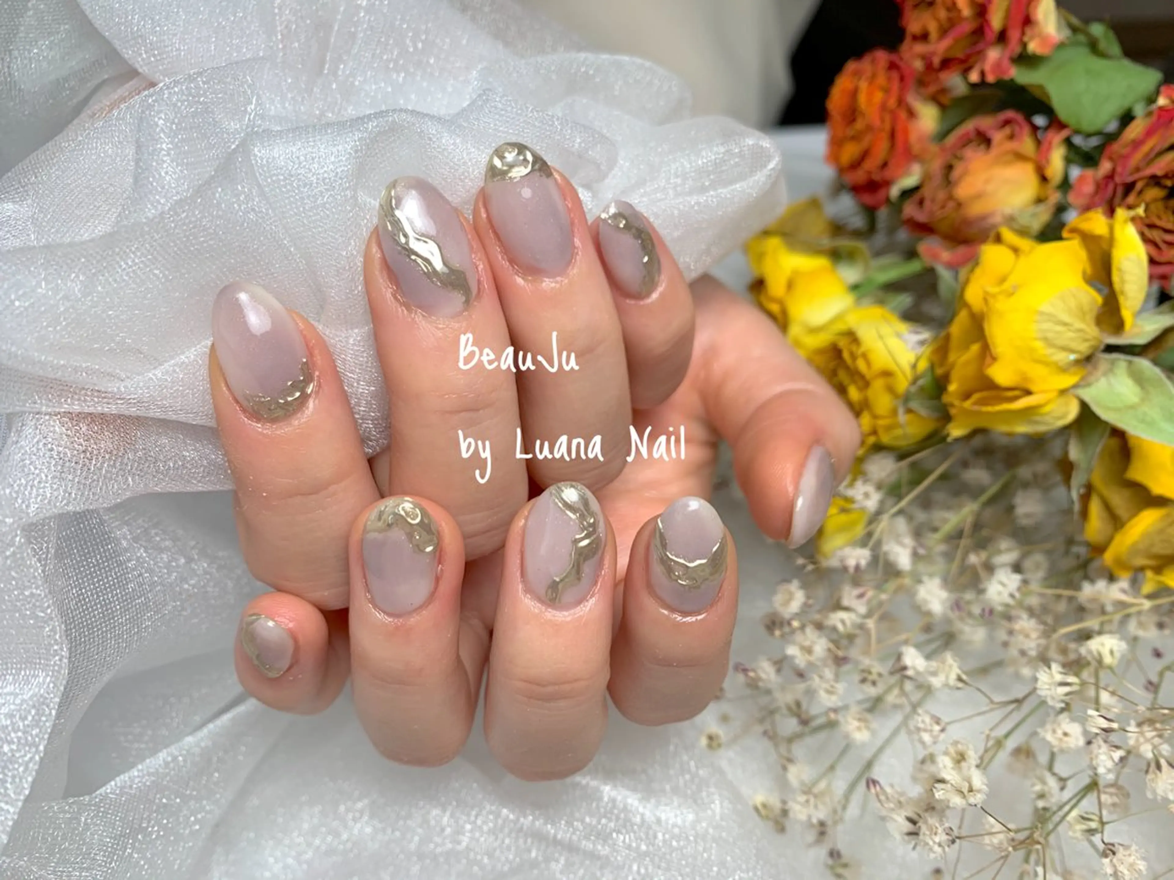ネイル ミラーネイル ハンドネイル BeauJu by Luana Nailのネイルデザイン